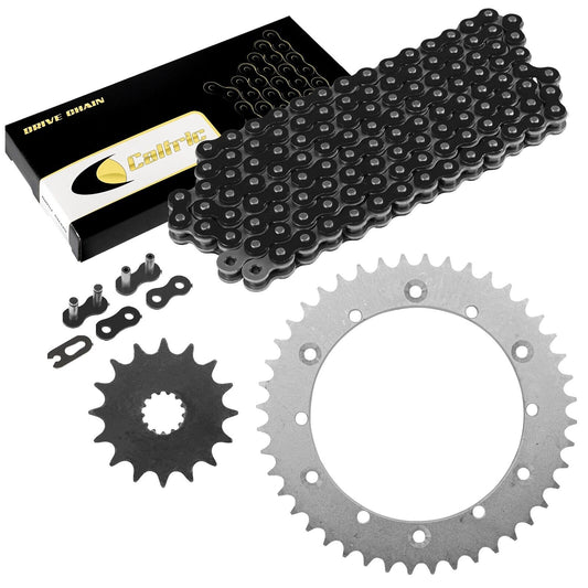 Black Drive Chain And Sprocket Kit for Yamaha XT500 1976-1981