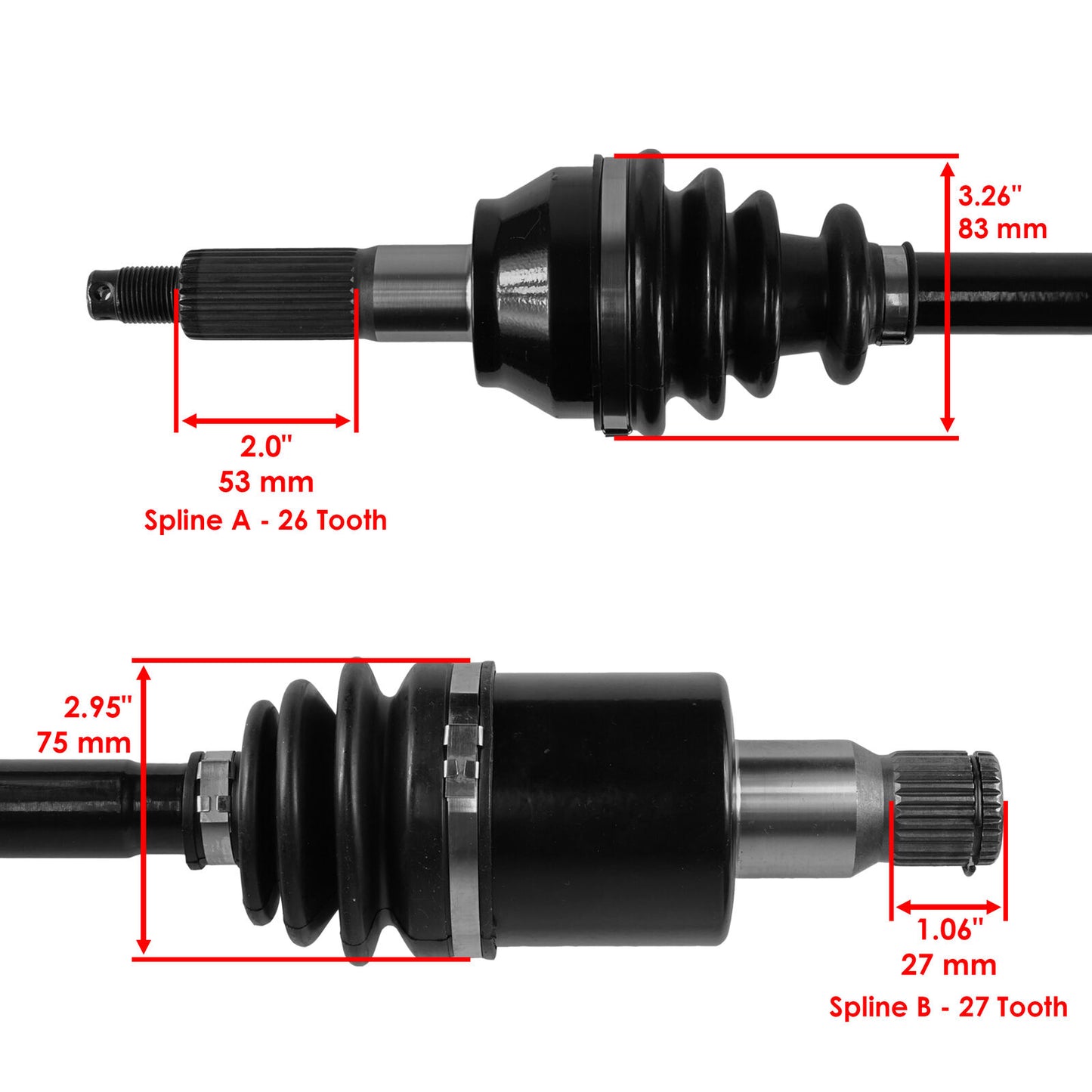 Rear Right & Left Complete CV Joint Axle for Polaris RZR S 800 2014 EFI 09-13