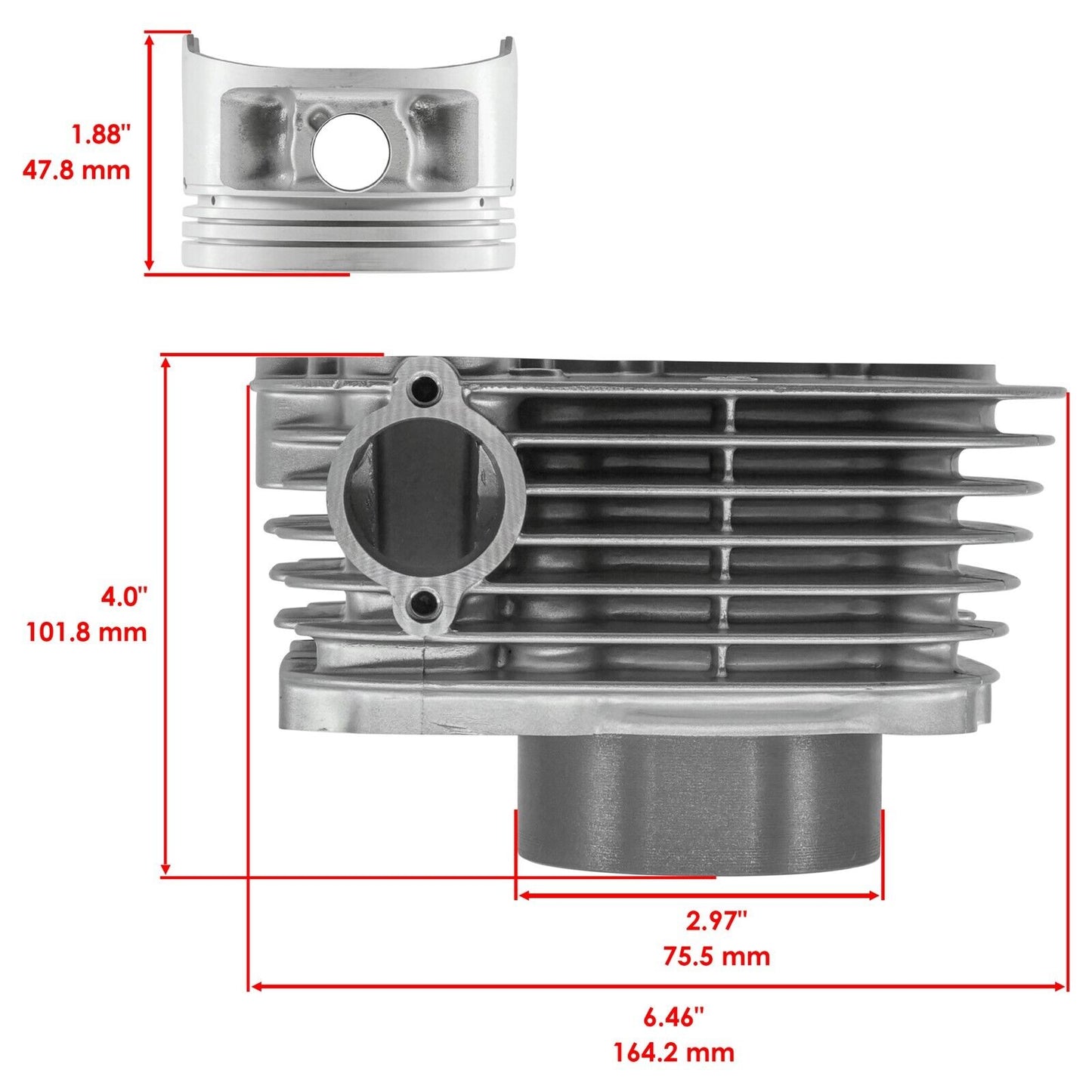 Caltric Cylinder Piston Rings And Gasket For Yamaha TTR230 2005-2020