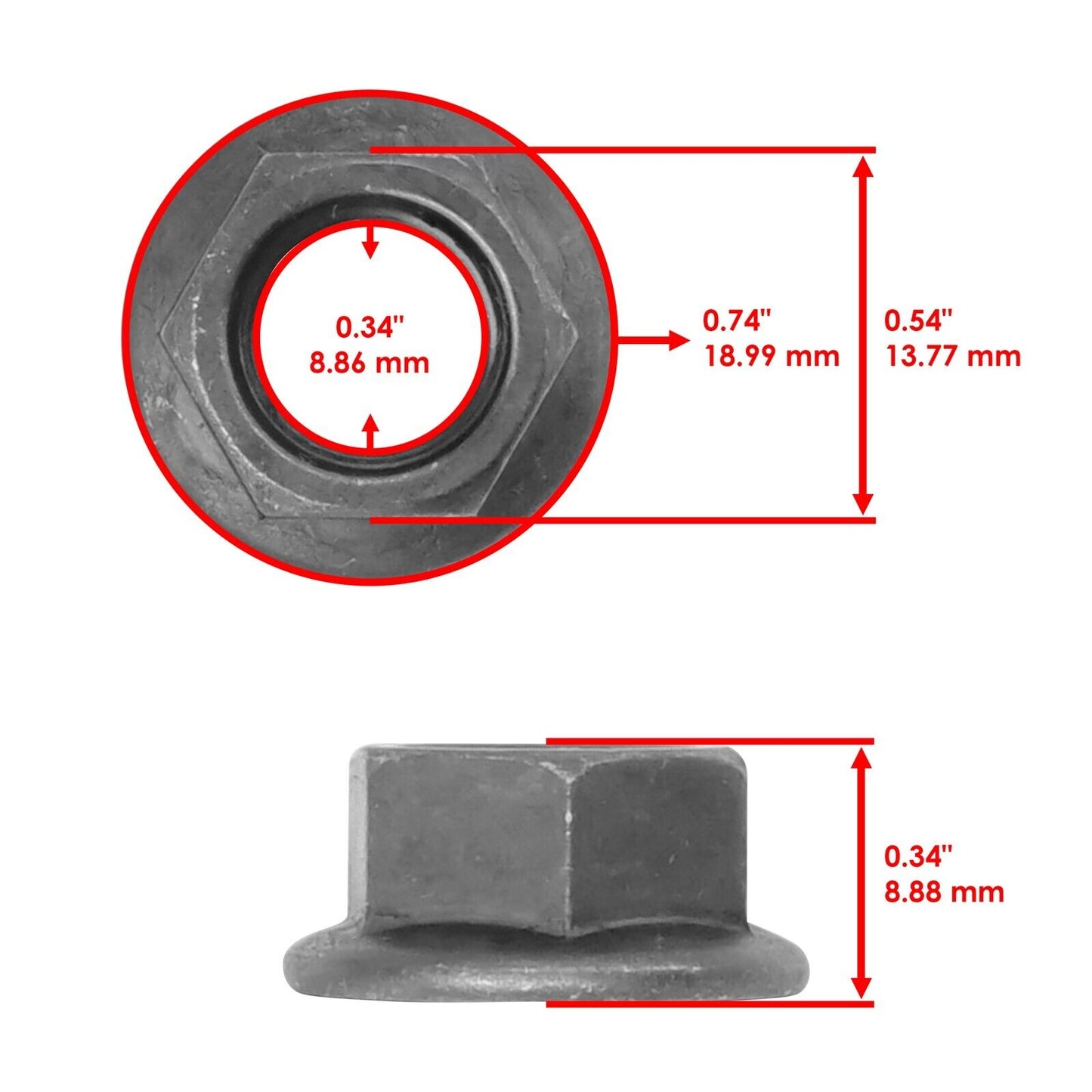 Caltric 90185-14070-00 901851407000 Self Locking Nut For Yamaha