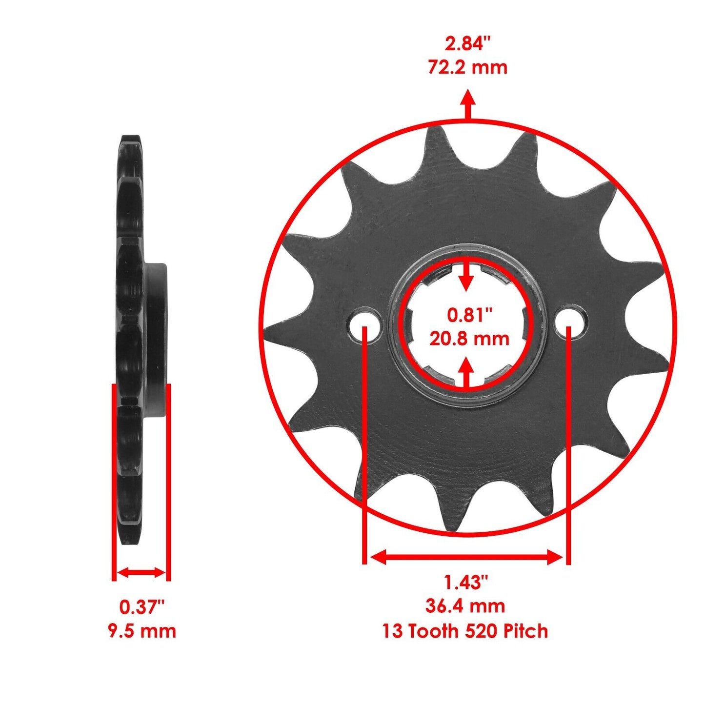 Drive Chain & Sprockets Kit for Honda ATC250R 1986 / TRX250R 1986 1987