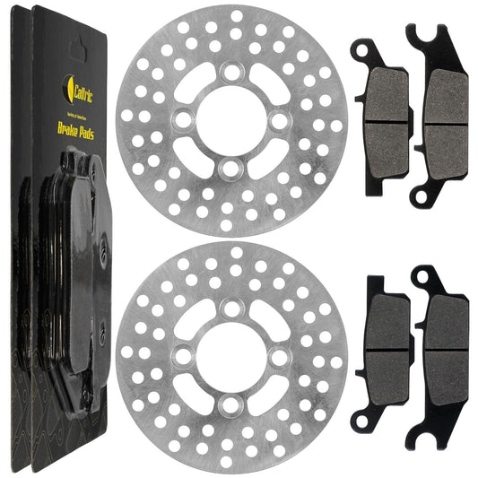 2 Front Brake Disc Rotor Pad for Yamaha Raptor 250 YFM250R YFM250 R 2008-2013