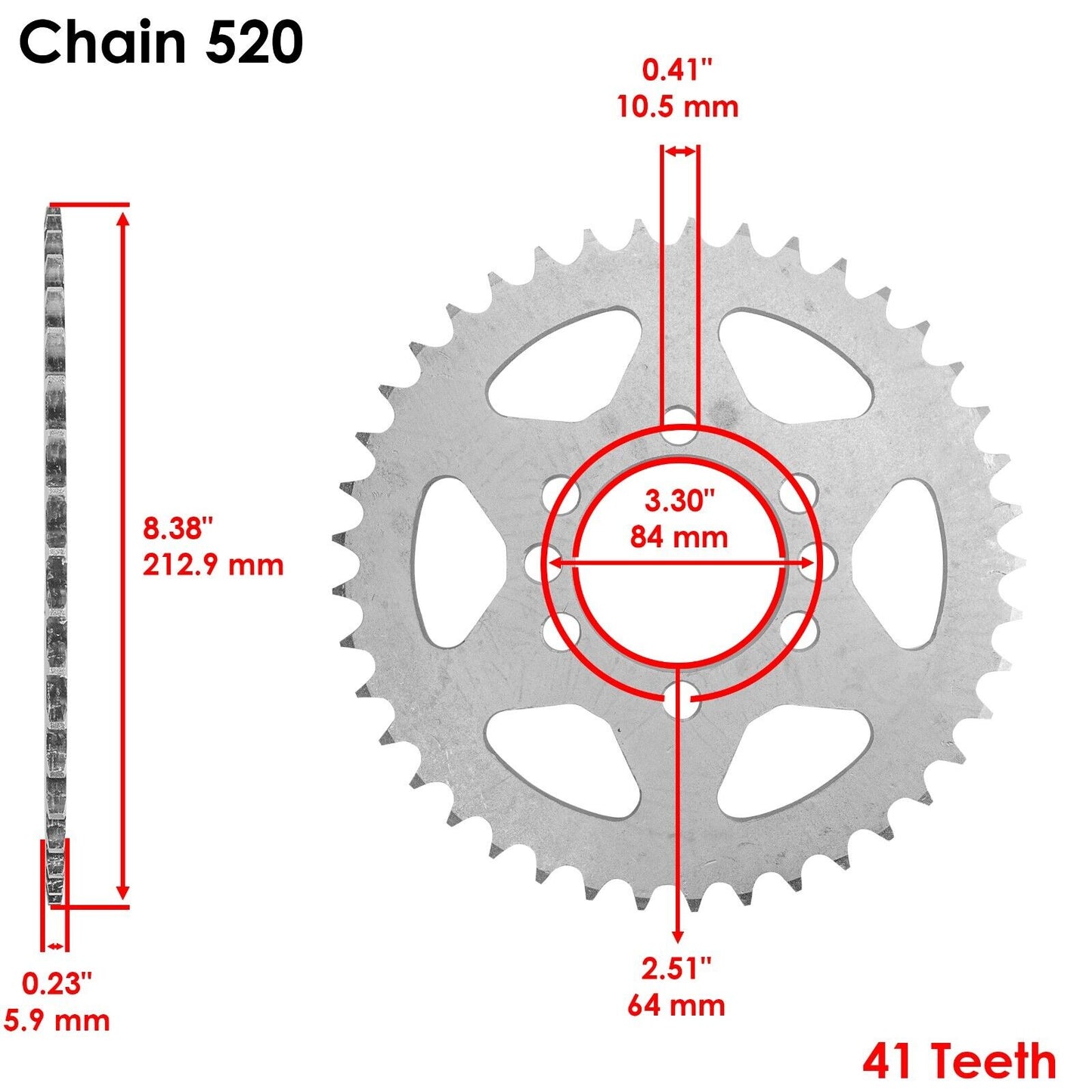 Gold O-Ring Drive Chain & Sprockets Kit for Suzuki LT230S Quadsport 230 85-88