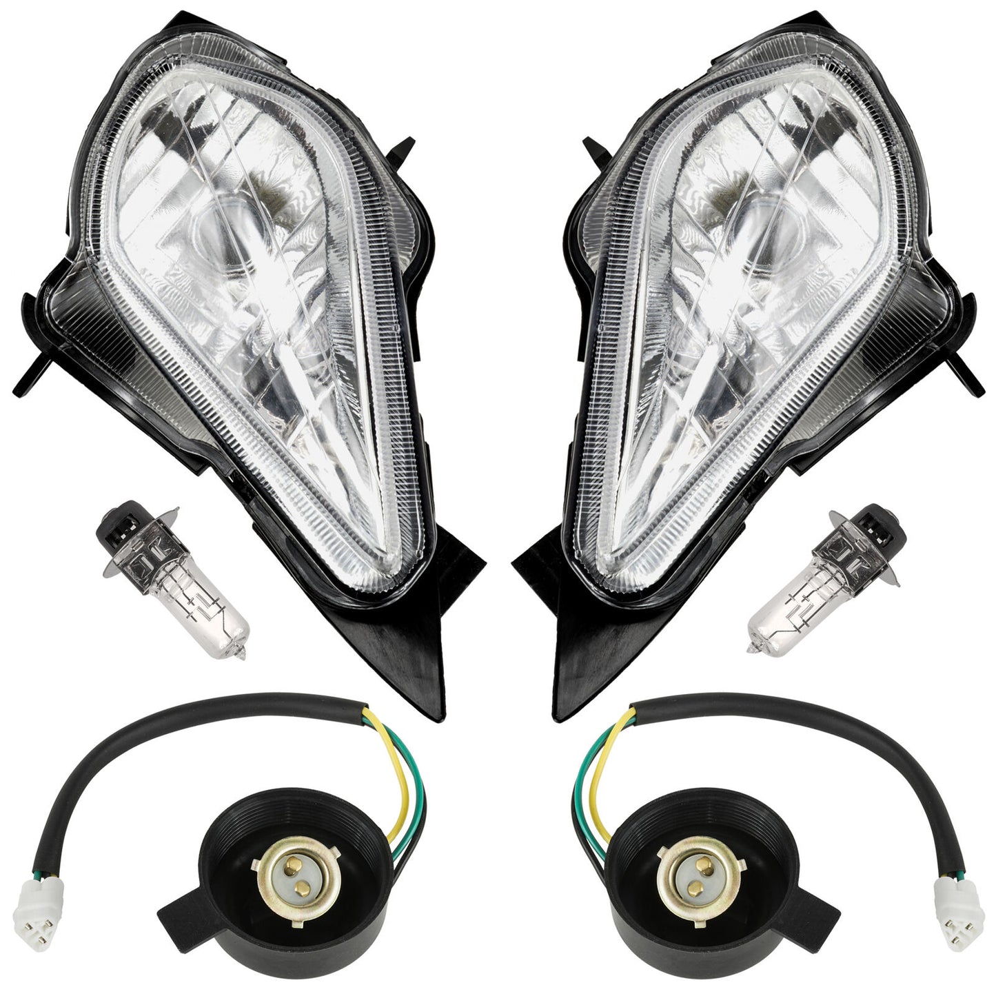 Right and Left Headlight Assembly For Yamaha 5TG-84110-00-00 and 5TG-84310-00-00