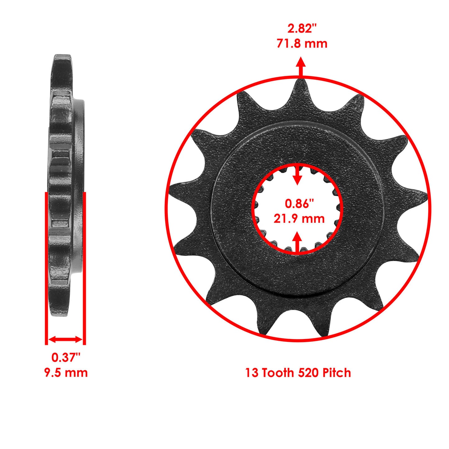 Caltric Front Drive Chain Sprocket for Honda TRX450R 2006 2007-2009 Teeth 13