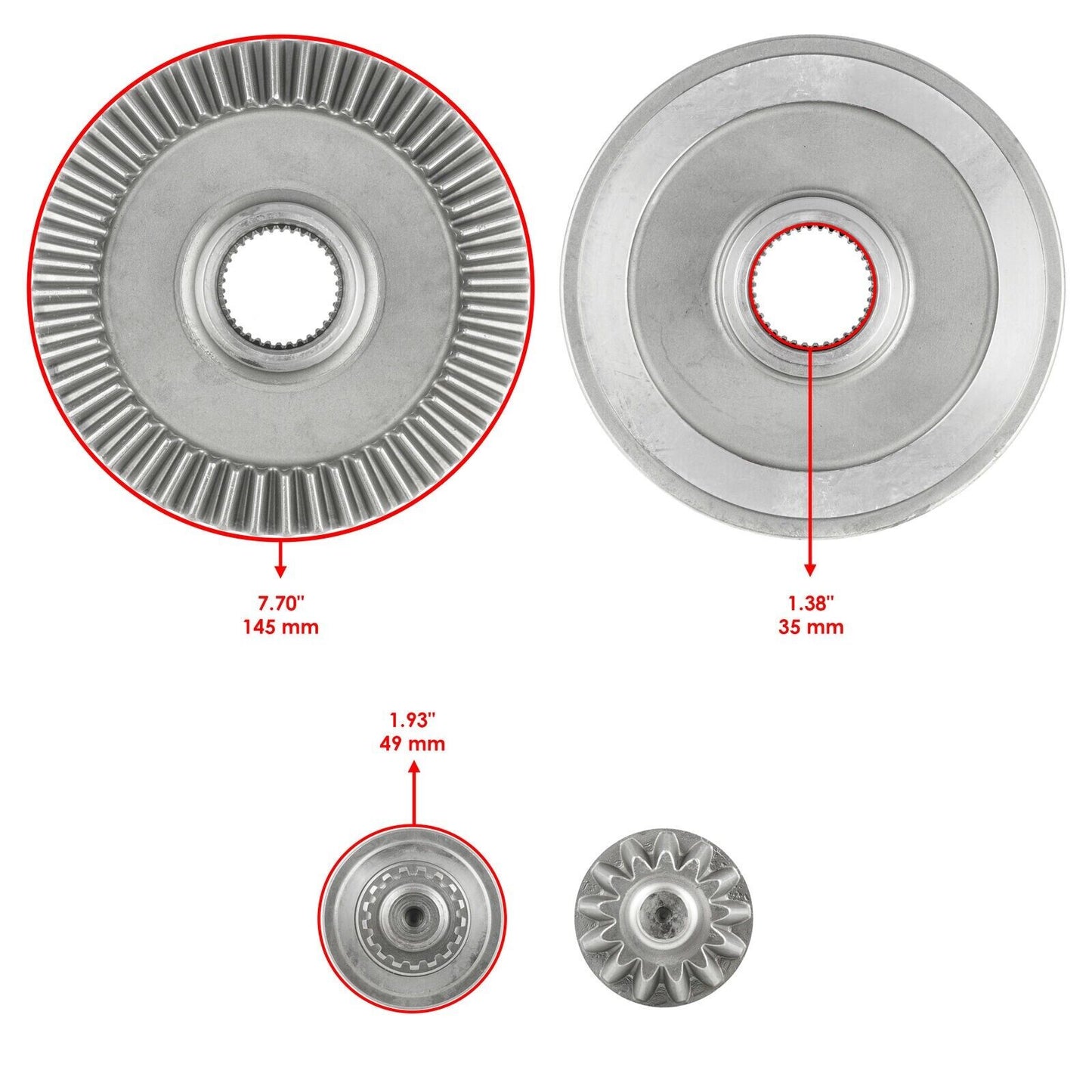 Rear Differential Rebuild w/ Gears Kit for Honda Recon 250 TRX250 TE TM 2008-21