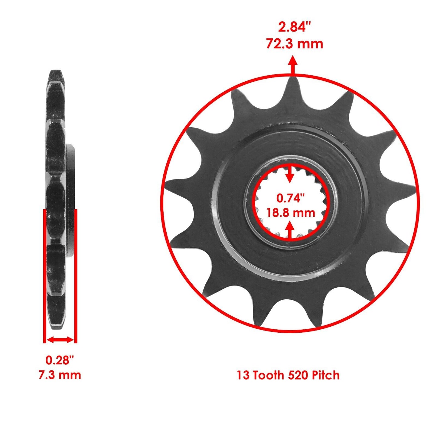 Black Drive Chain And Sprocket Kit for Honda CR125R 1987-1996 1998 1999 2002