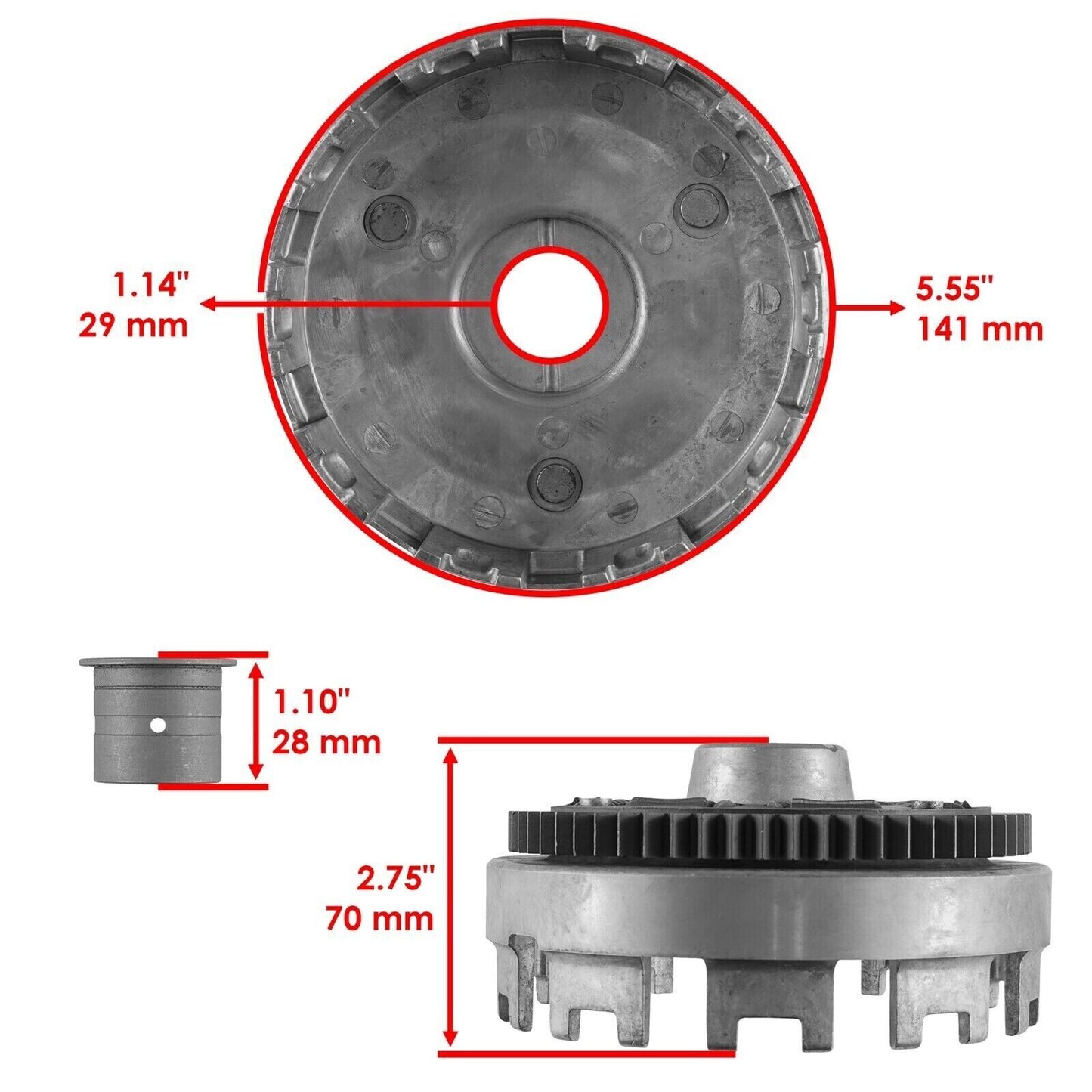 Clutch Outer Basket and Plates Kit for Honda Rancher 420 TRX420FE FE1 2007-2023