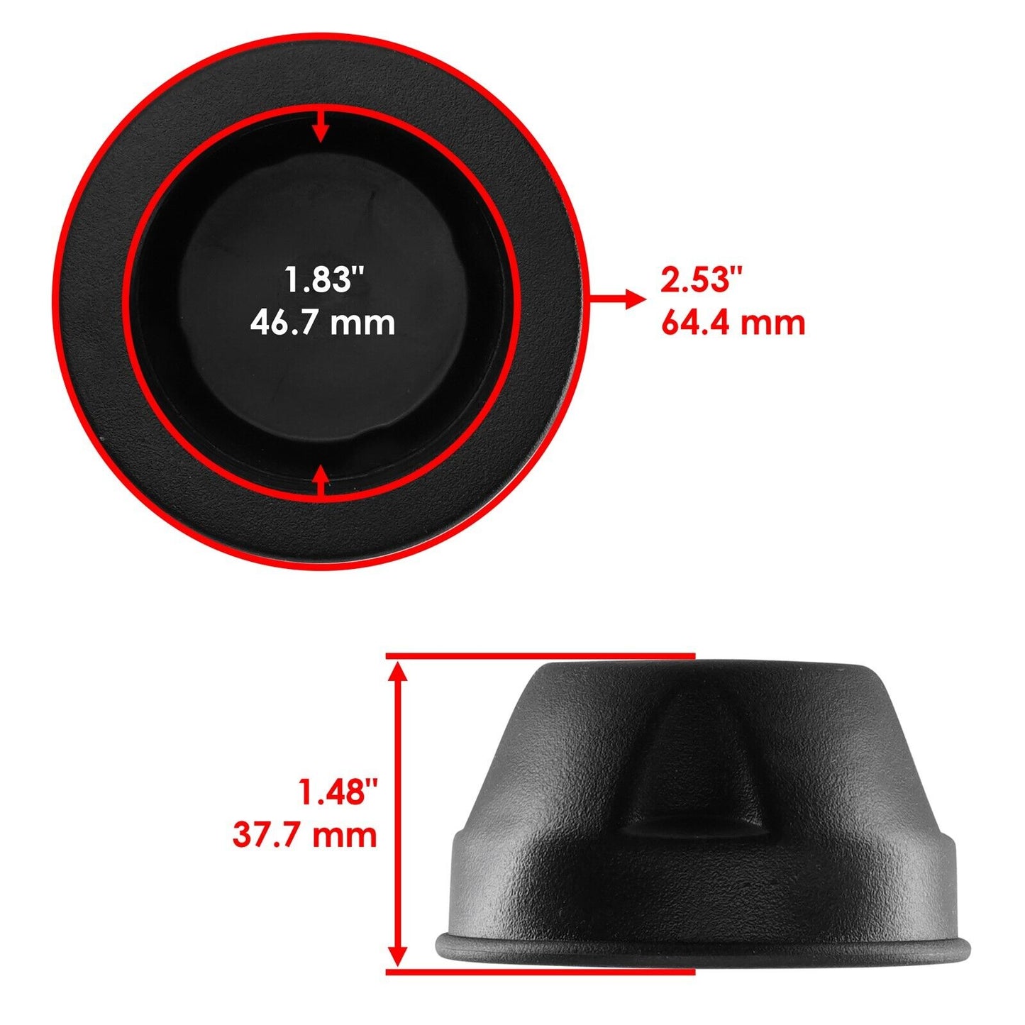 Caltric Rubber Wheel Cap for Yamaha Kodiak 400 2X4 2000-2004 / 4X4 2000-2006