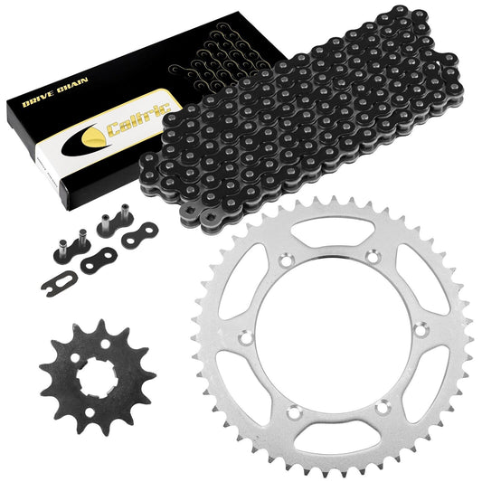 Black Drive Chain And Sprocket Kit for Kawasaki KDX200 1989-2006