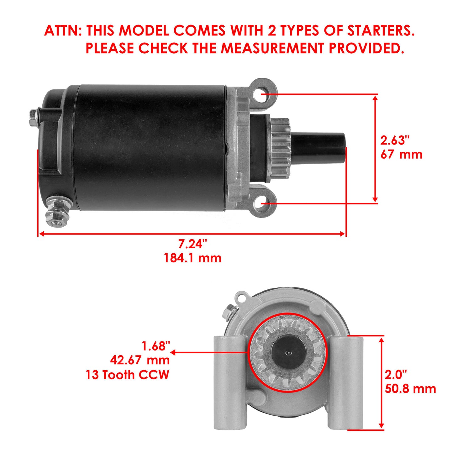 Starter for Kohler  Cv460 Cv490 Cv491 Cv492 Cv493 Cv492 New 1209822S