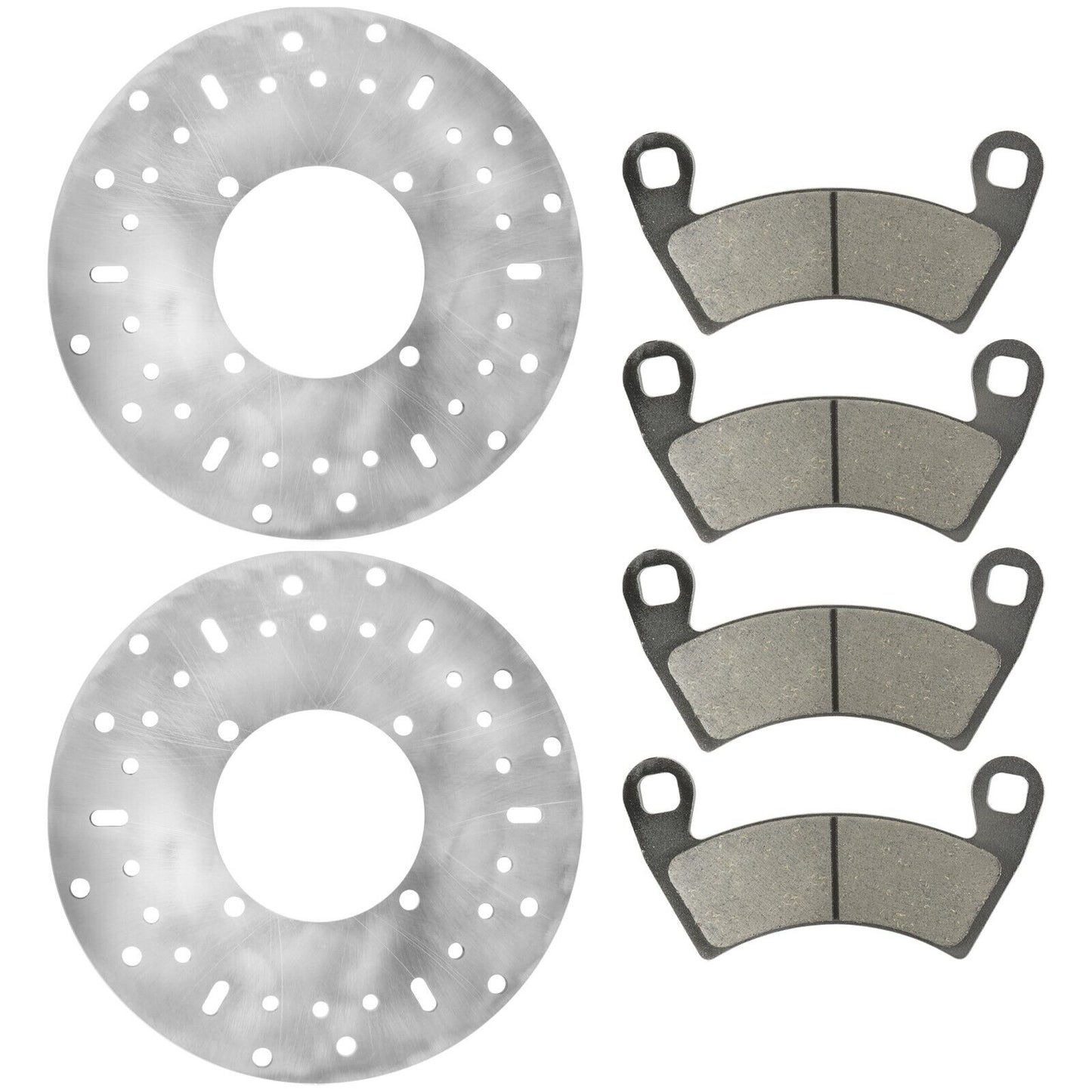 2 Front Brake Disc Rotor And Pads for Polaris Ranger Crew 570 EFI 2014 2016-2021