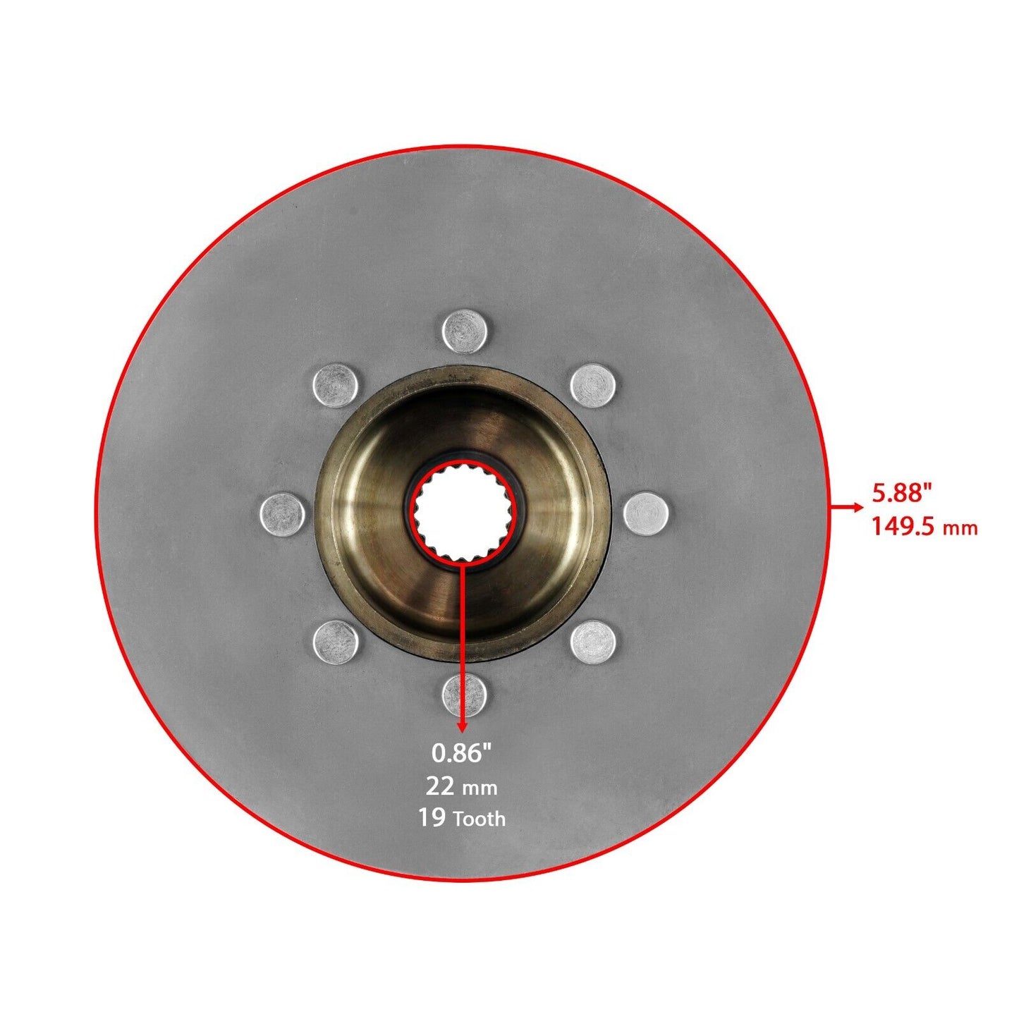 Rear Brake Disc Rotor w/ Pads for Polaris Sportsman 500 4x4 1996 1997 Except 6x6