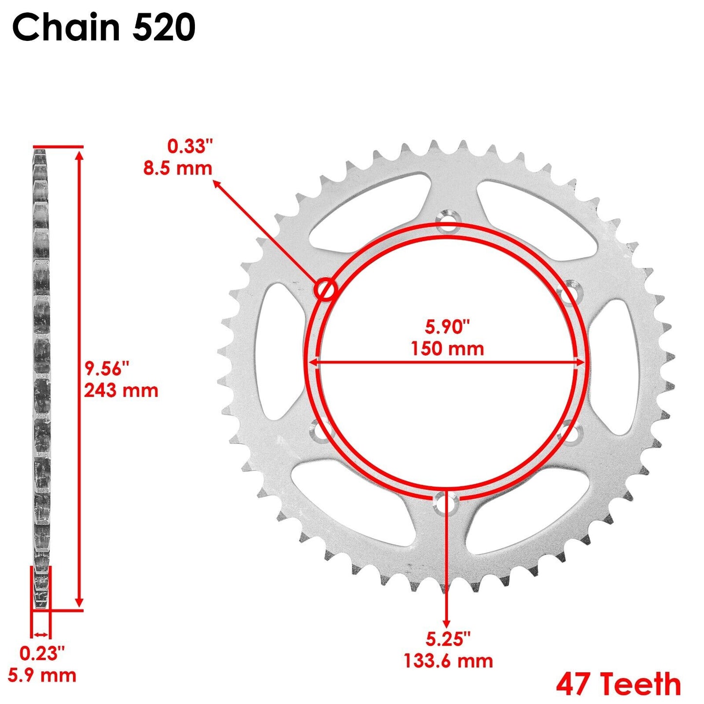 Drive Chain & Sprocket Kit for Kawasaki KX250 1987-1989 / KX500 1987-2004