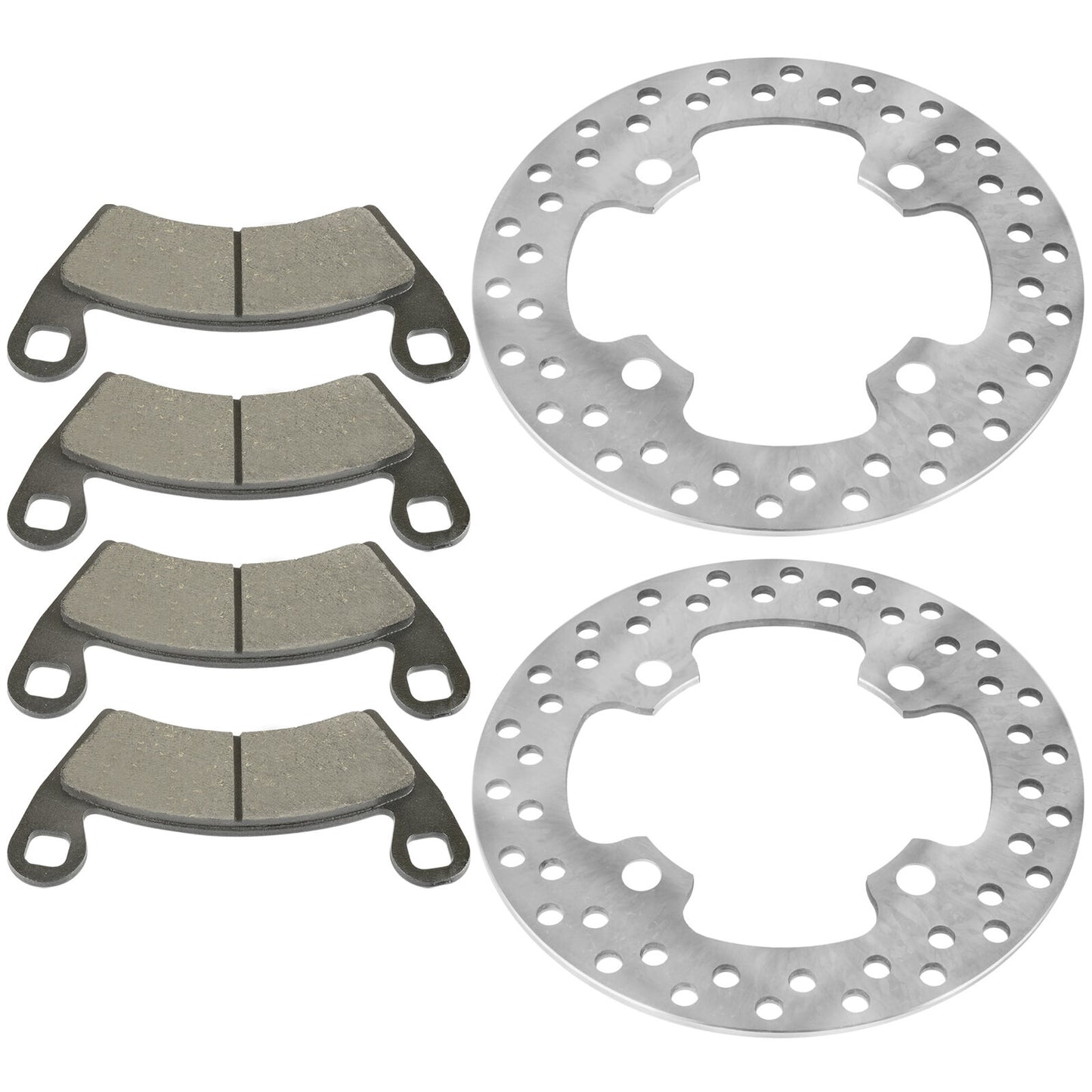 2 Front Brake Disc Rotor And Pads for Polaris Ranger XP 900 2013 2014 2015-2018