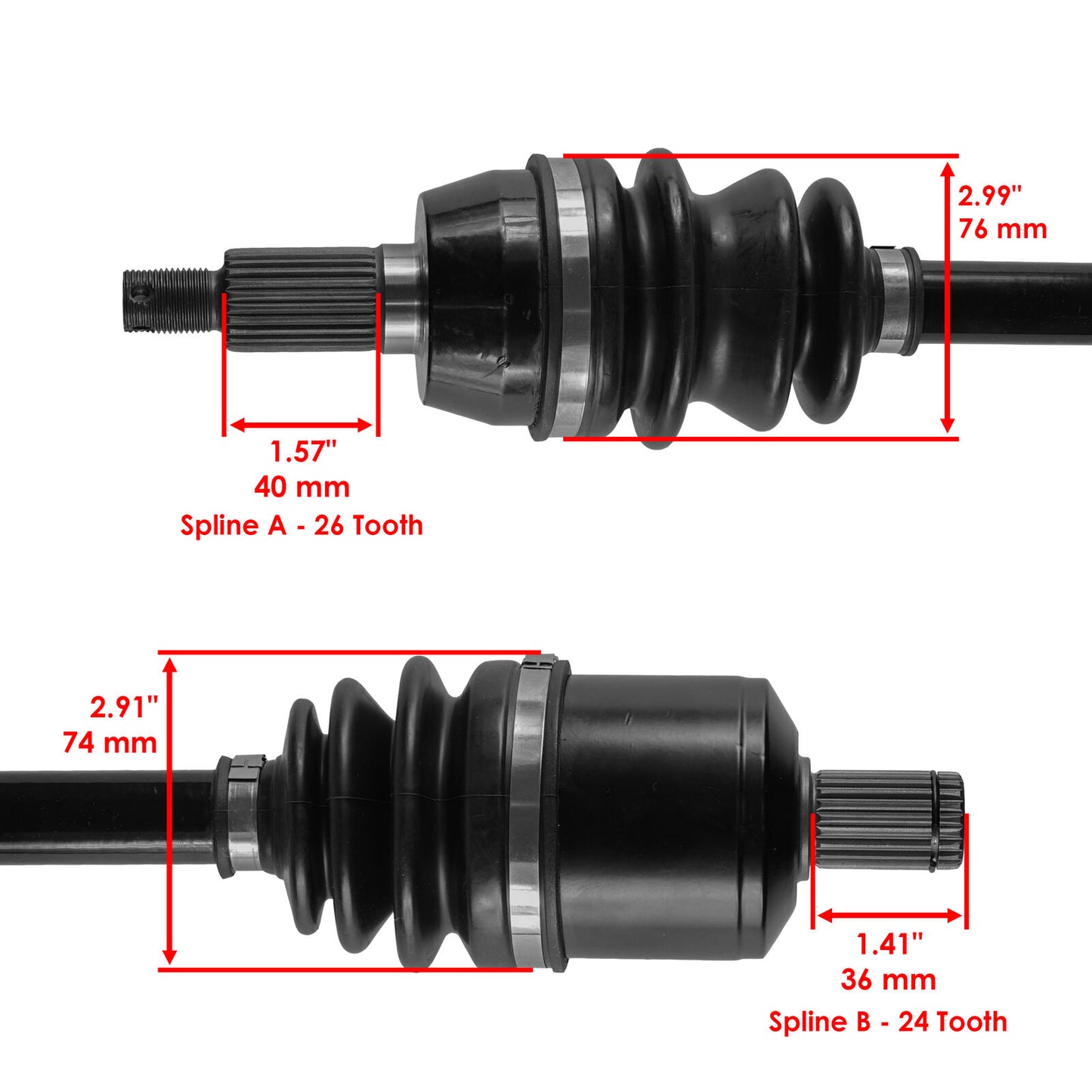 Front Right And Left CV Joint Axle for Polaris Ranger XP 900 2013-2019