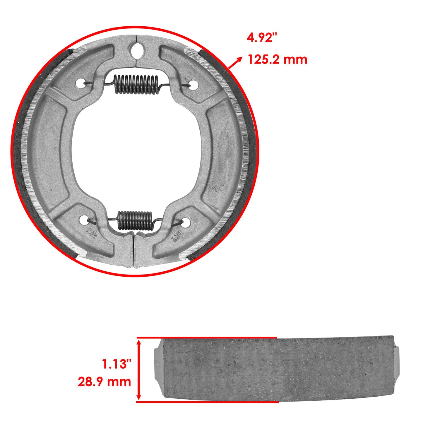 Front & Rear Brake Shoes for Yamaha Grizzly 125 YFM125 2004 2005 2006 07 08 2009