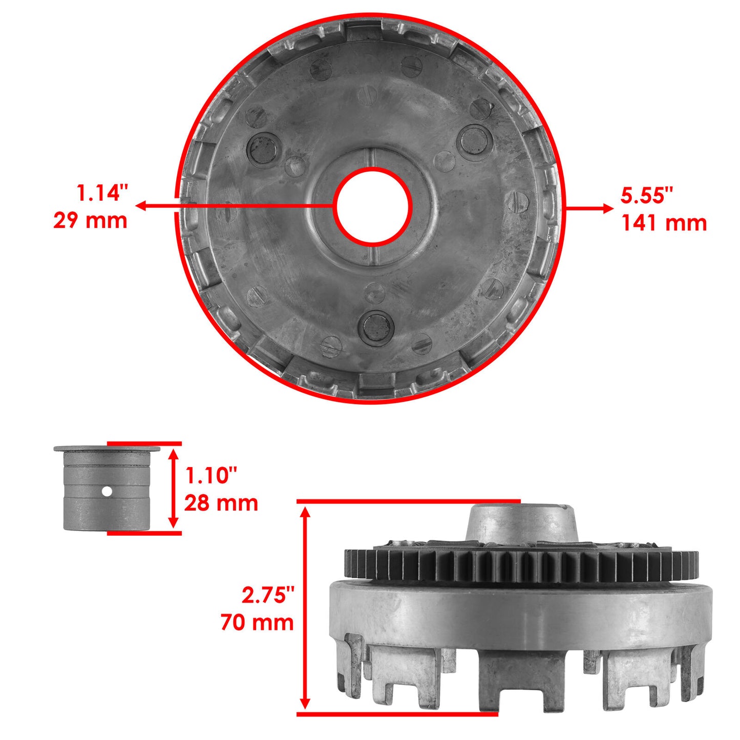 Clutch Outer Basket and Plates Kit for Honda Pioneer 500 SXS500M 2015 2016