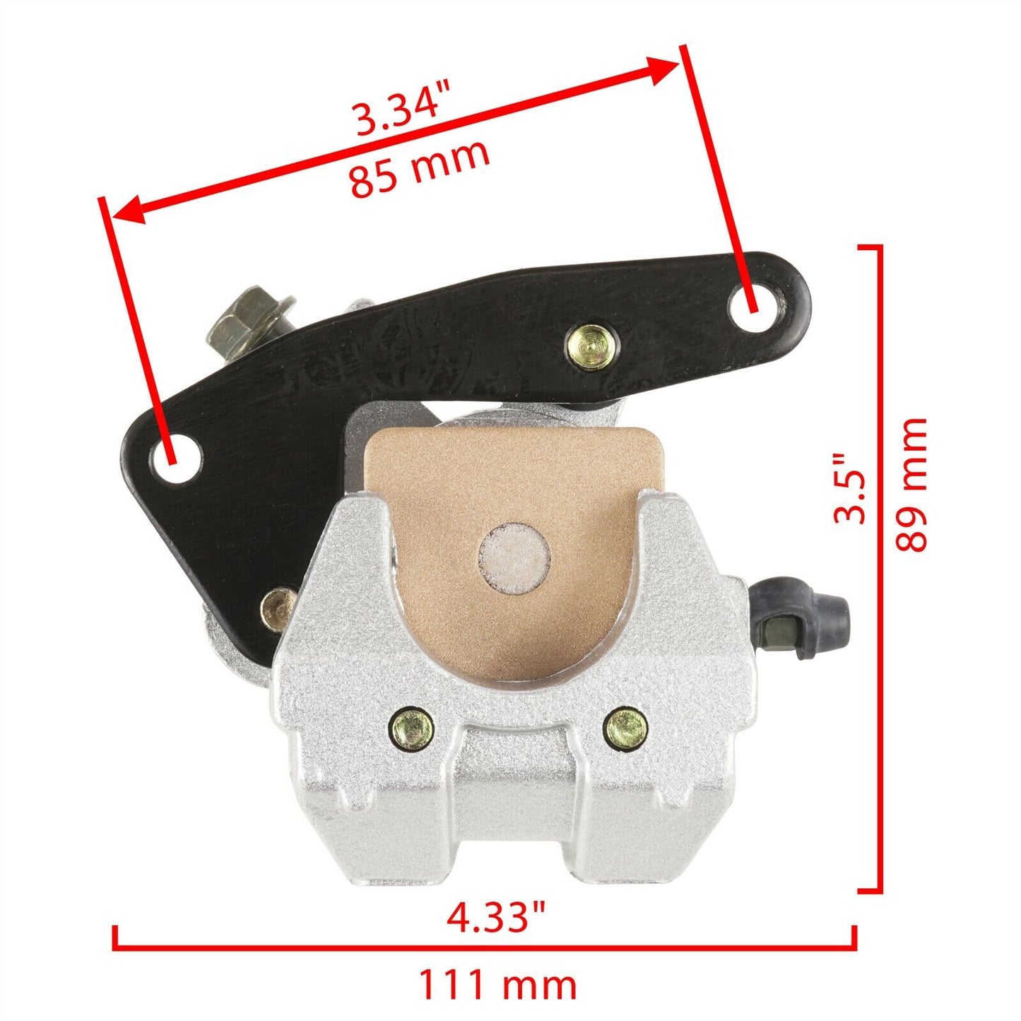 Front Rear Brake Caliper w/ Disc Pad for Yamaha Kodiak 450 YFM450F 4x4 2003 2004