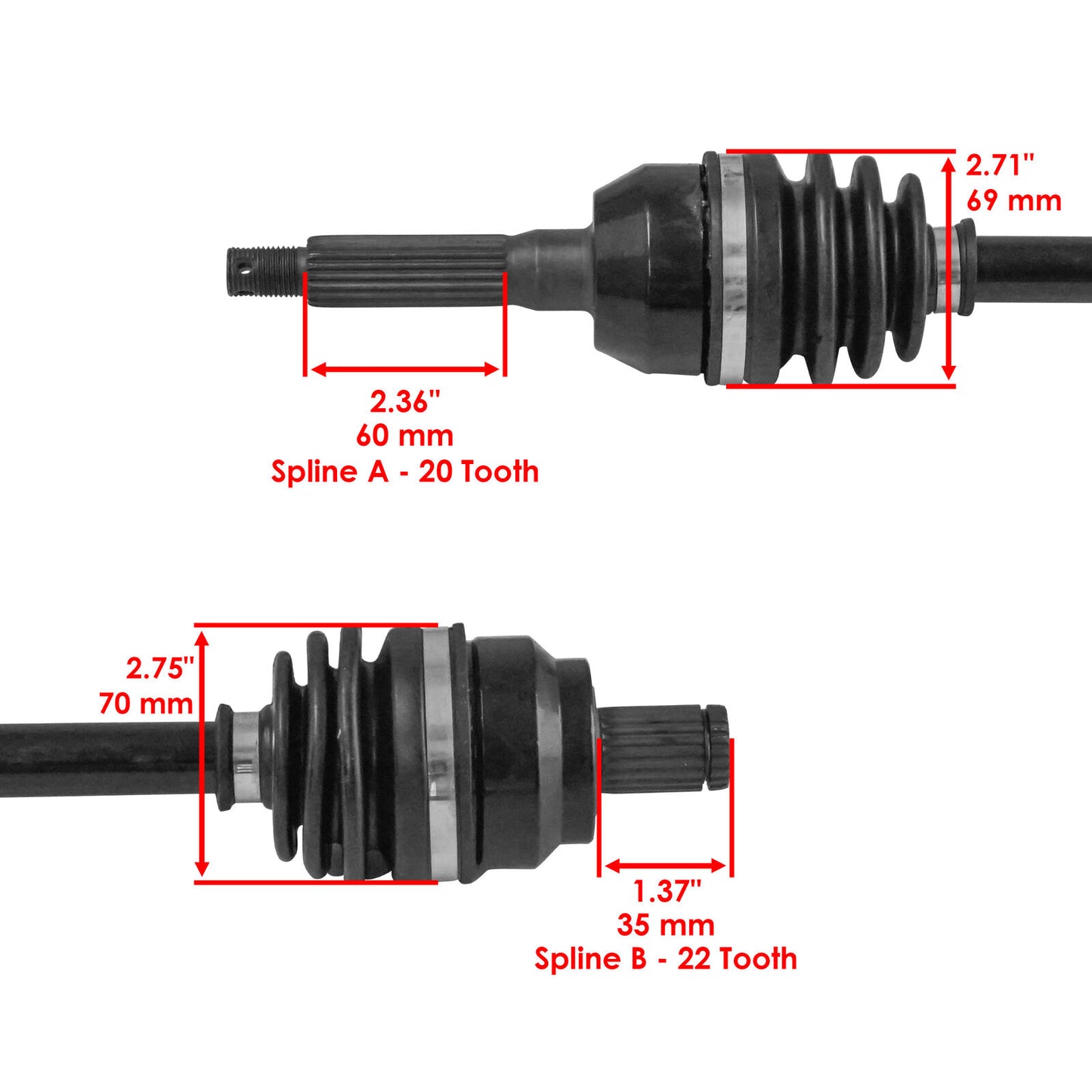 Front Left or Right CV Joint Axle Shaft for Polaris Sportsman 400 HO 4X4 2013-14