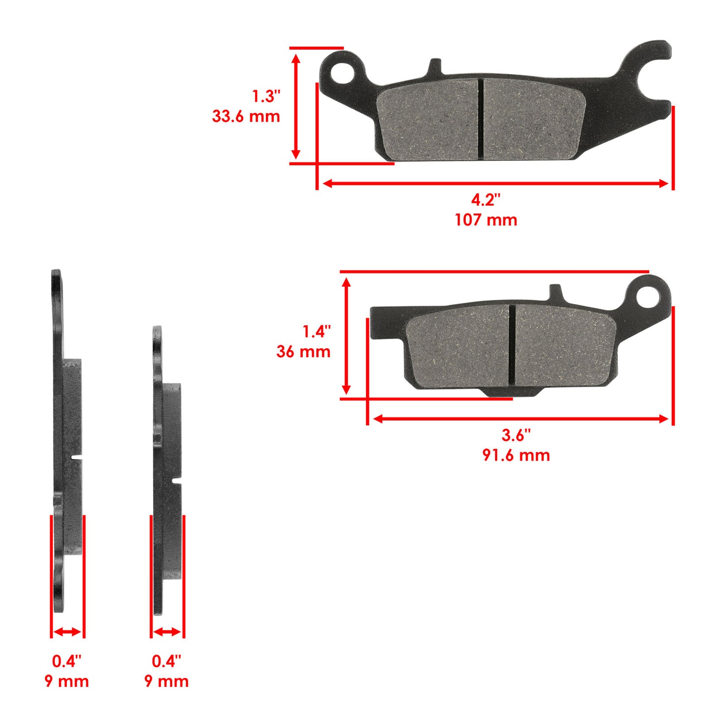 FRONT BRAKE PADS FIT YAMAHA KODIAK 700 4X4 YFM700 YFM 700 2016 2017 2018 - 2024