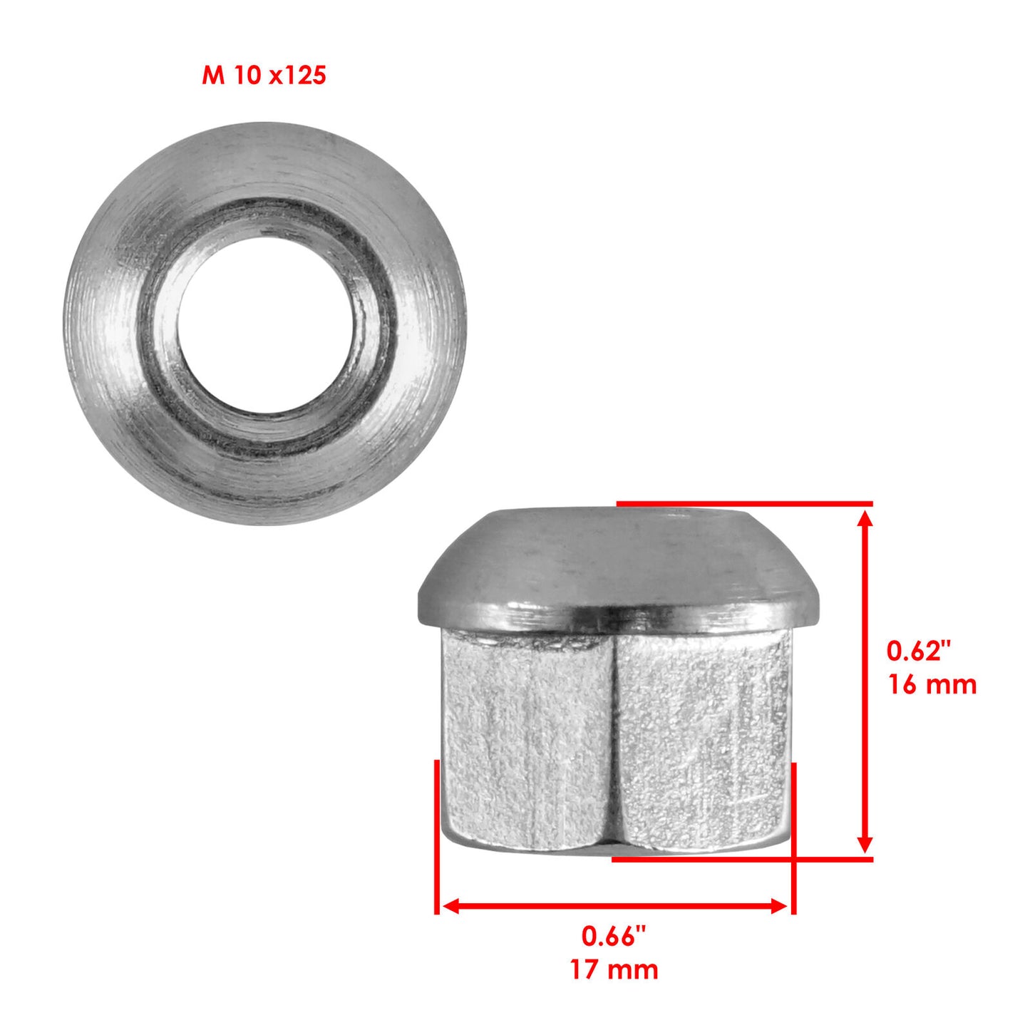 90179-10020 Front & Rear Wheel Nut For Yamaha Grizzly 660 YFM660 2002-2008