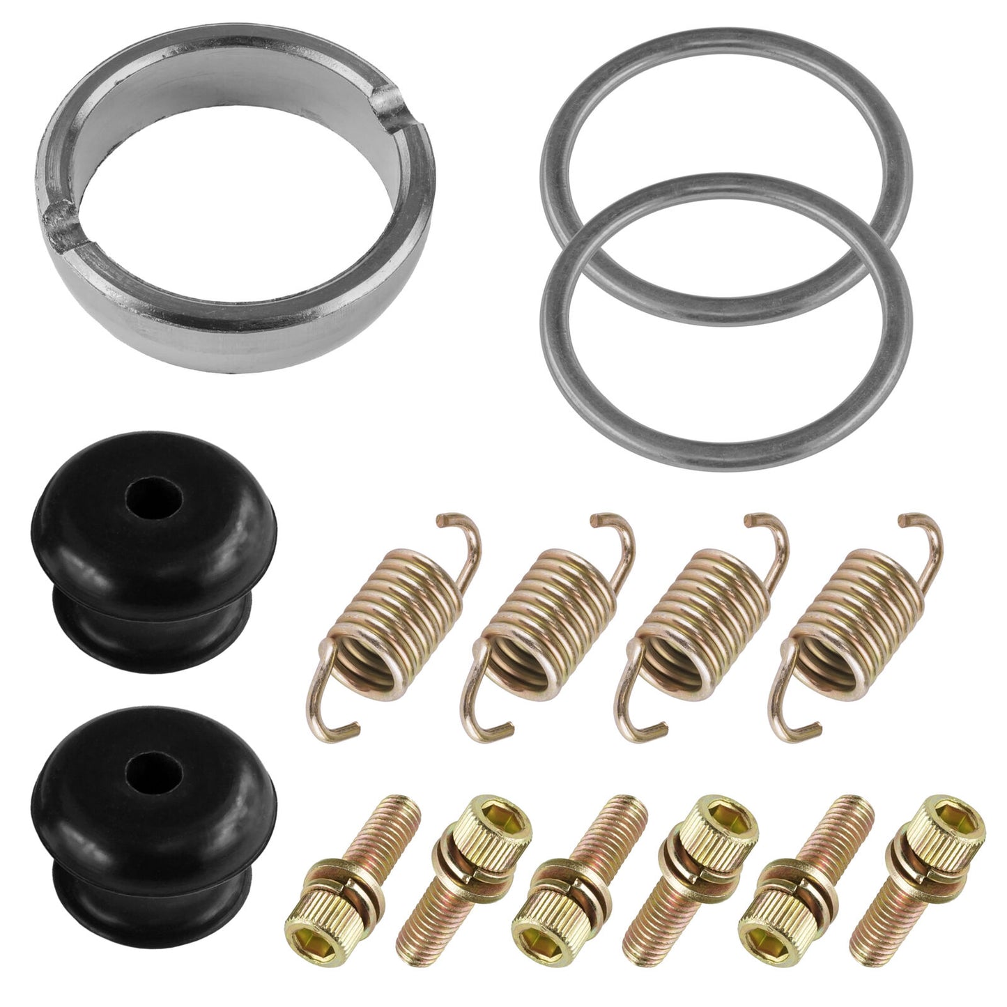 Exhaust Muffler Silencer Gasket Seal Spring Kit For Polaris RZR 4 XP900 2012-14