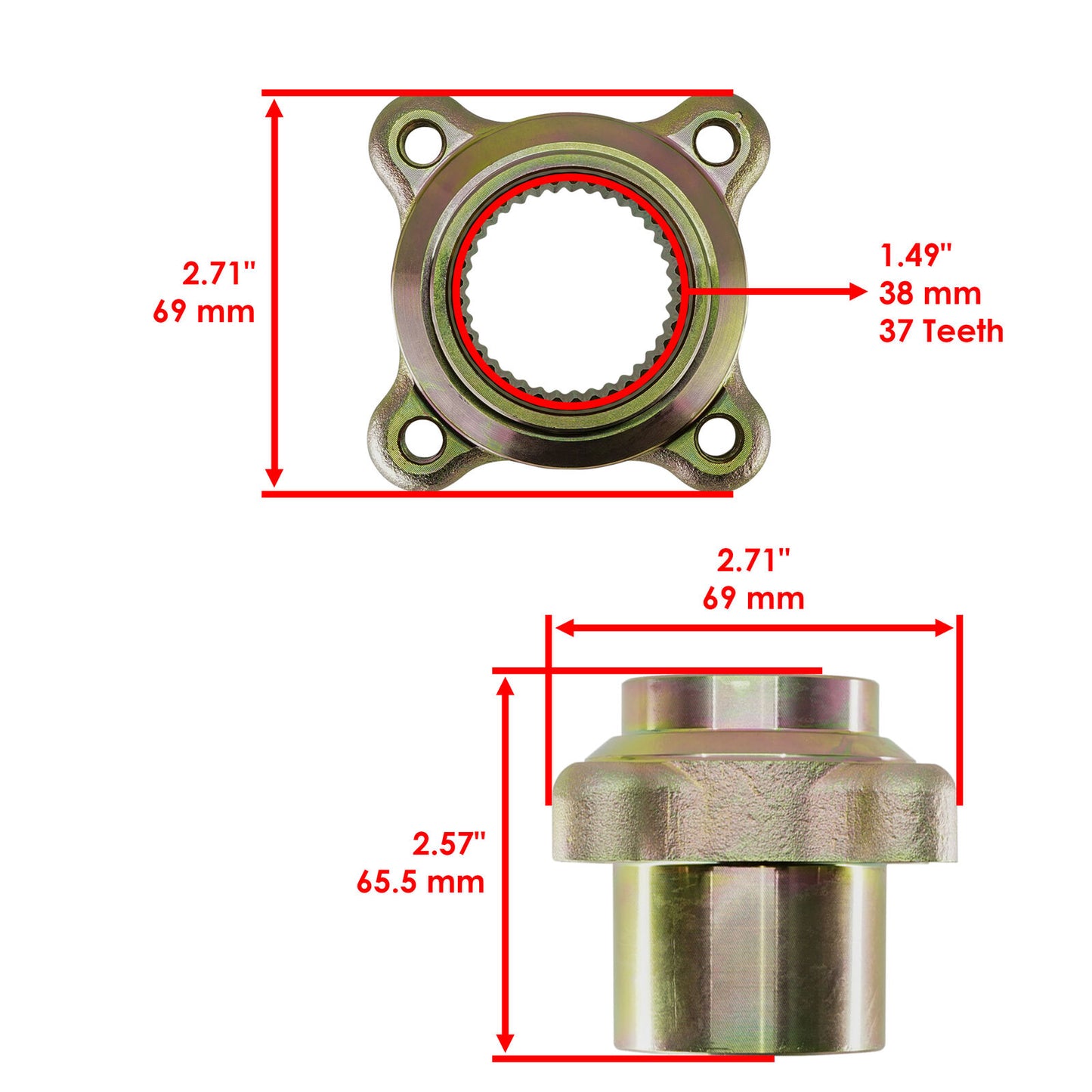 Rear Brake Disc Bracket Rotor Hub w/ Disc For Yamaha Raptor 700R YFM700  2013-23