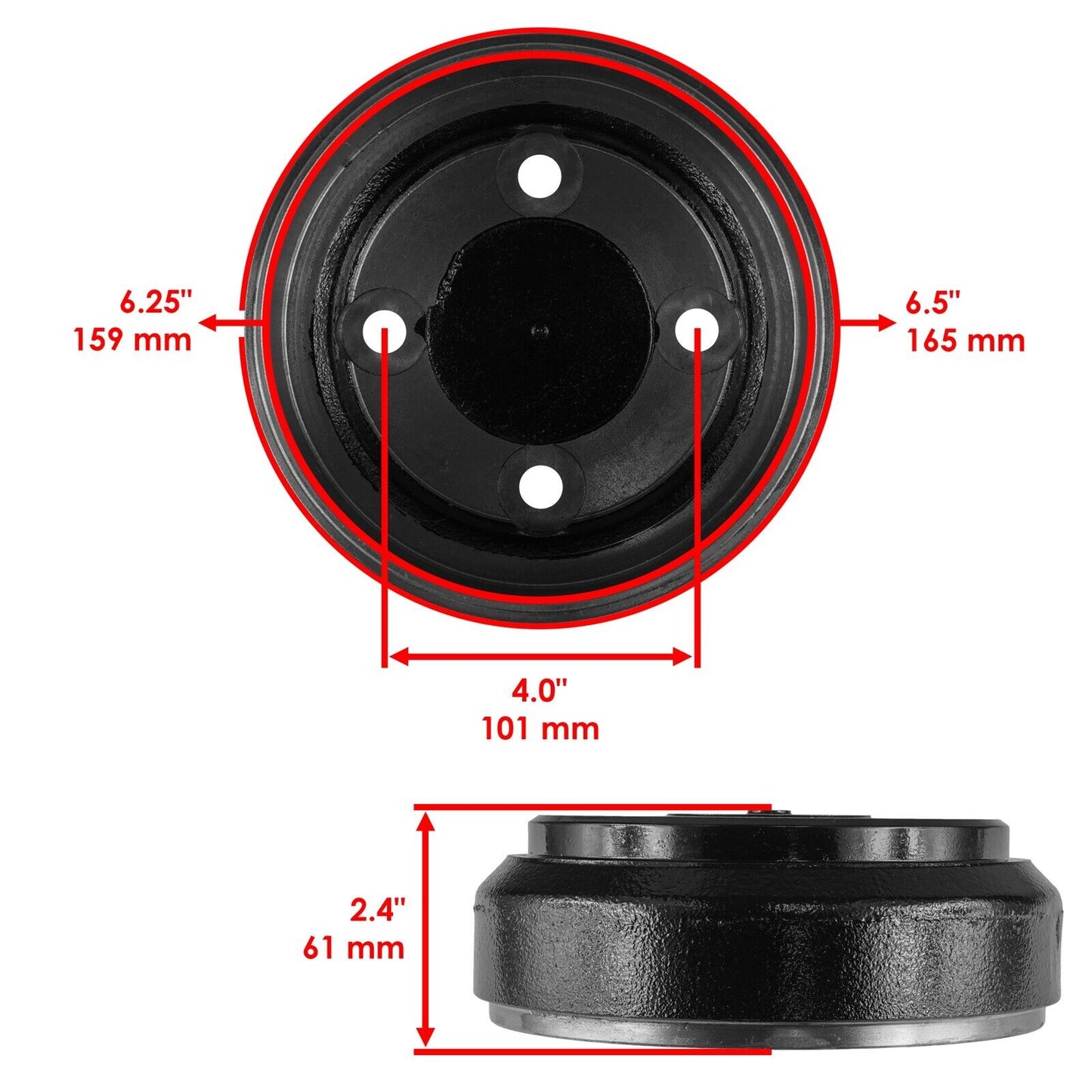 Brake Drum & Shoe For Club Car Gas & Electric 1995-up DS & Precedent