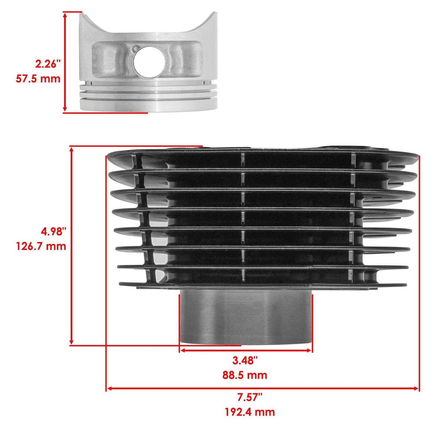 Caltric Cylinder Kit For Yamaha Big Bear 400 YFM400 2000-2004