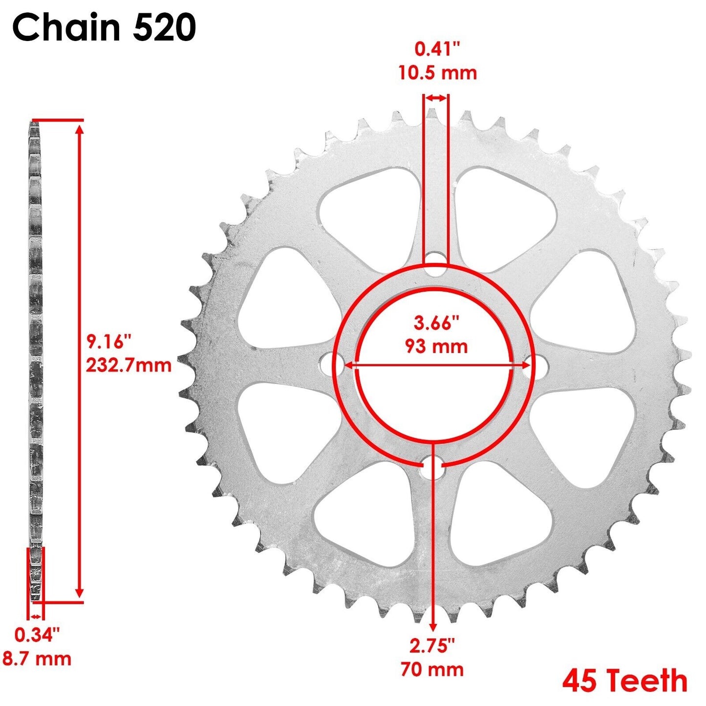 Drive Chain & Sprocket Kit for Kawasaki KZ400 1974-1980