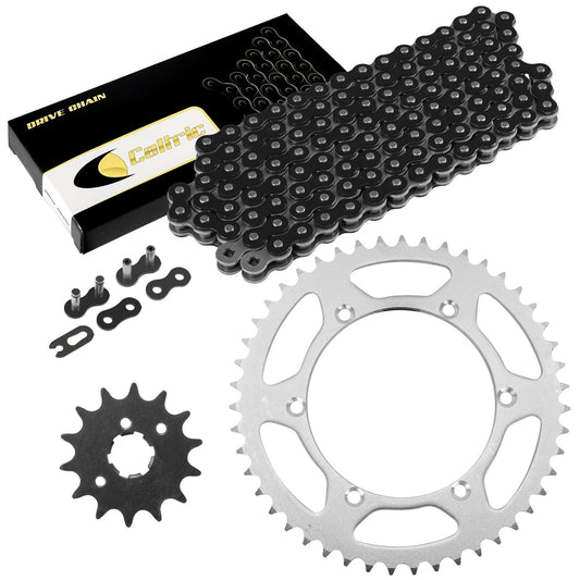 Black Drive Chain And Sprocket Kit for Kawasaki KX500 1987-2004