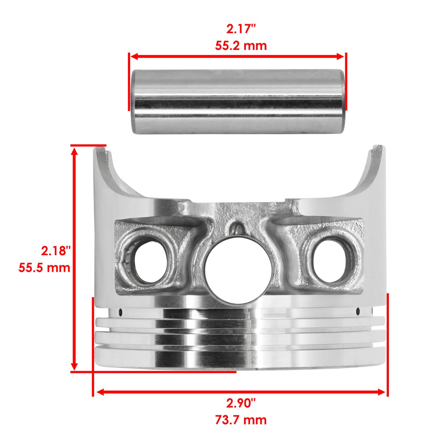 Caltric Engine Piston & Ring Kit for Honda XL250S 1979-1981 13101-HC4-000