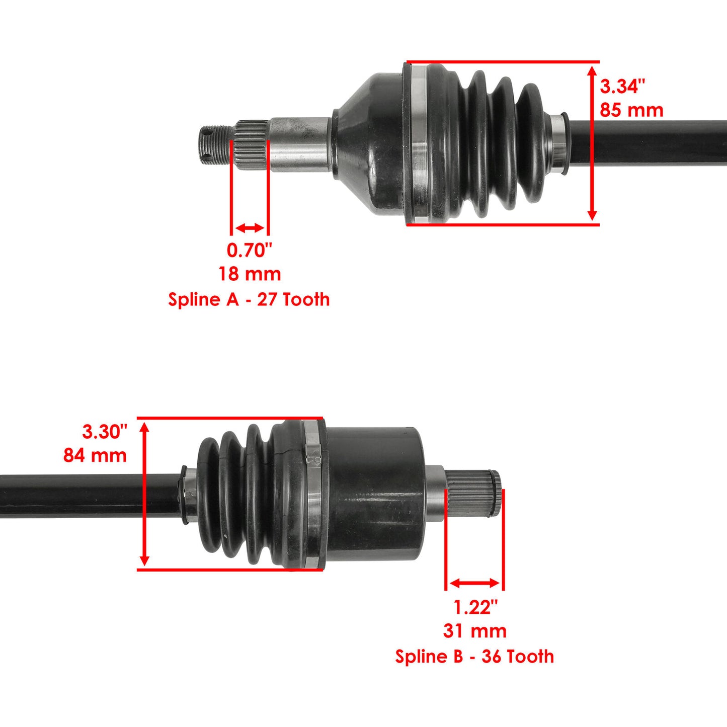 Rear Left Complete CV Joint Axle for Arctic Cat Wildcat X 1000 Ltd 2013-2016