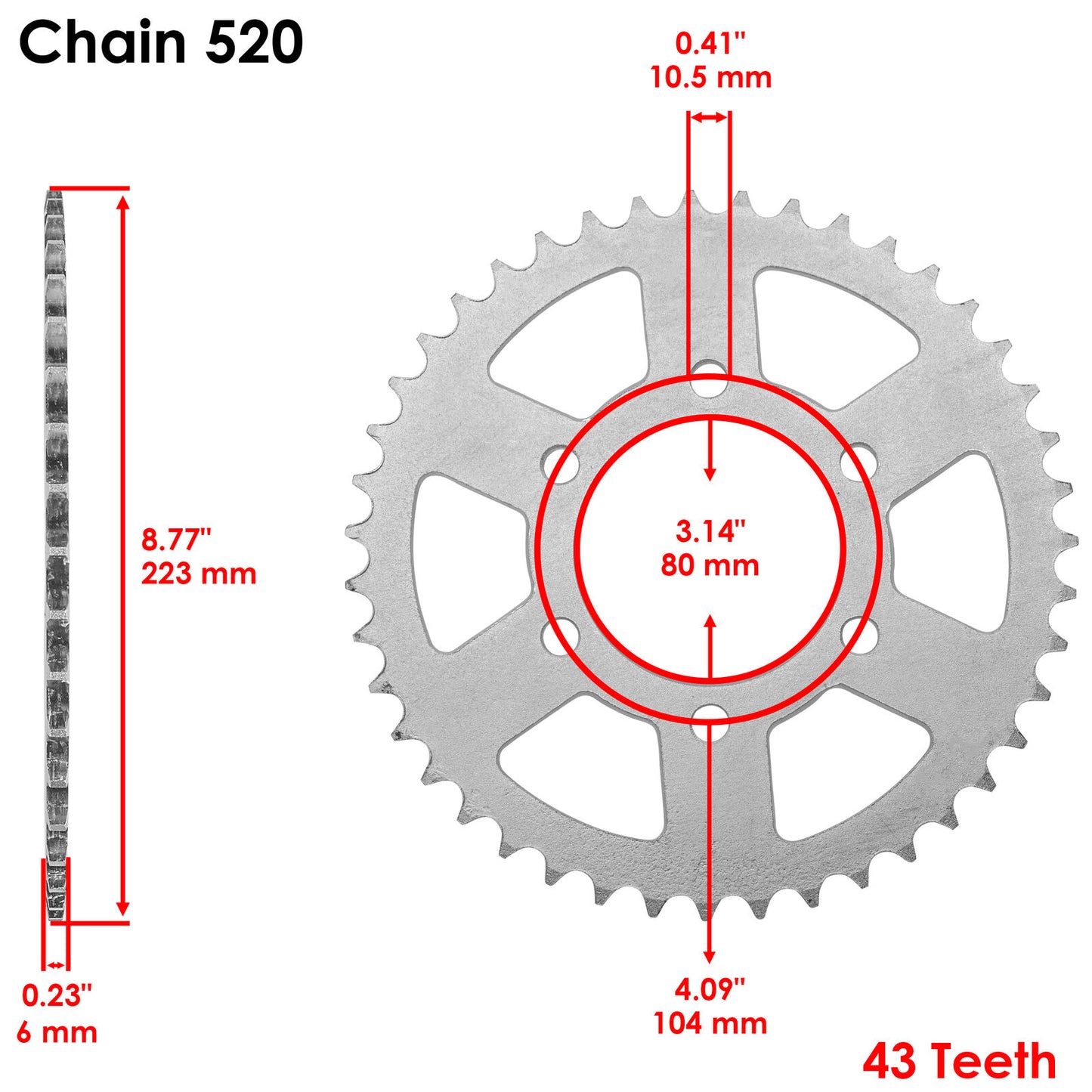 Rear Sprocket for Kawasaki ZX-6R ZX-6Rr Ninja ZX600 ZX636 2005 2006