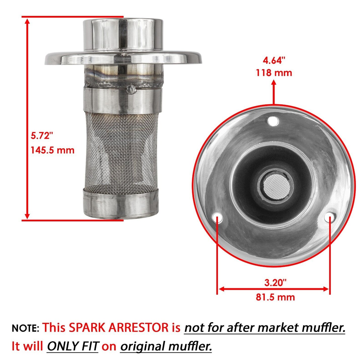 Exhaust Pipe Outlet Spark Arrester for Honda TRX400 Ex Sportrax 400 2X4 99-2008