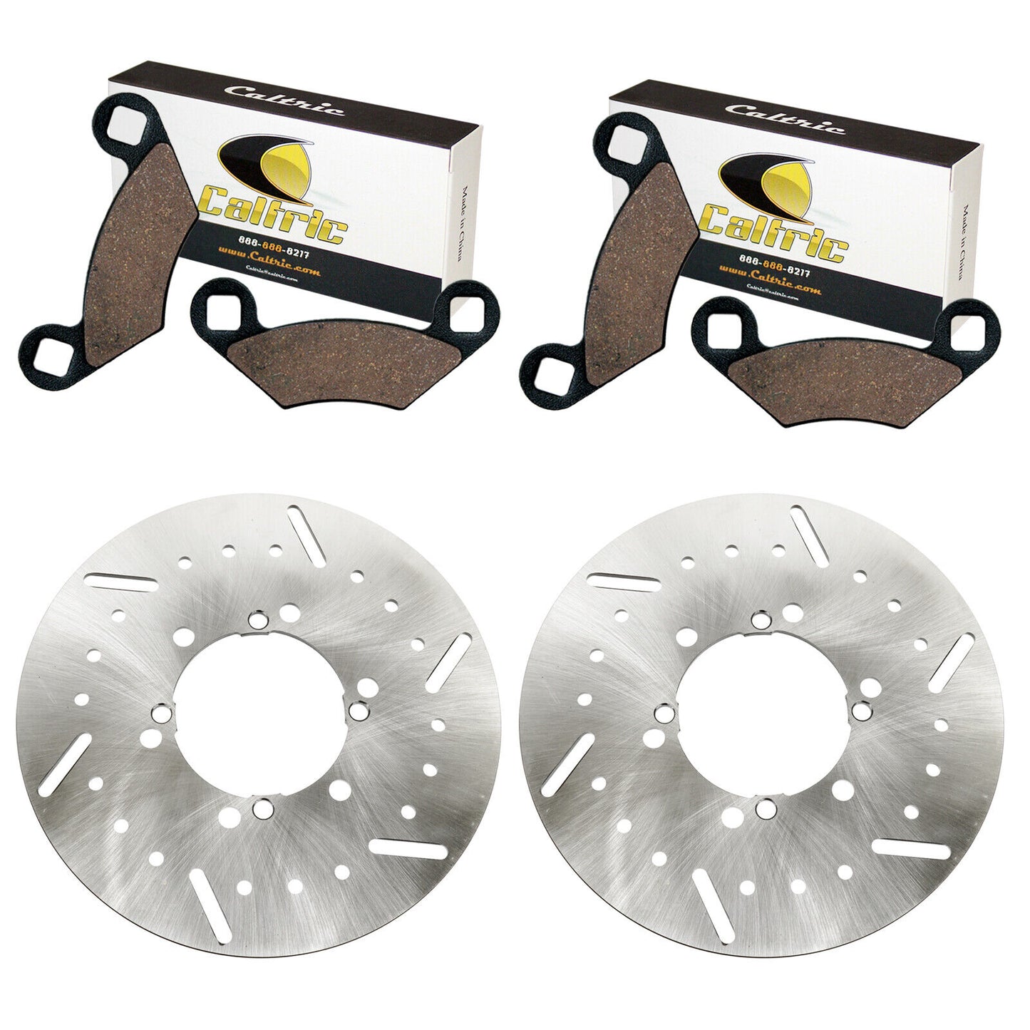 2 Front Brake Disc Rotor Brake Pad For Polaris Trail Boss 350L 350 4X4 1992 1993