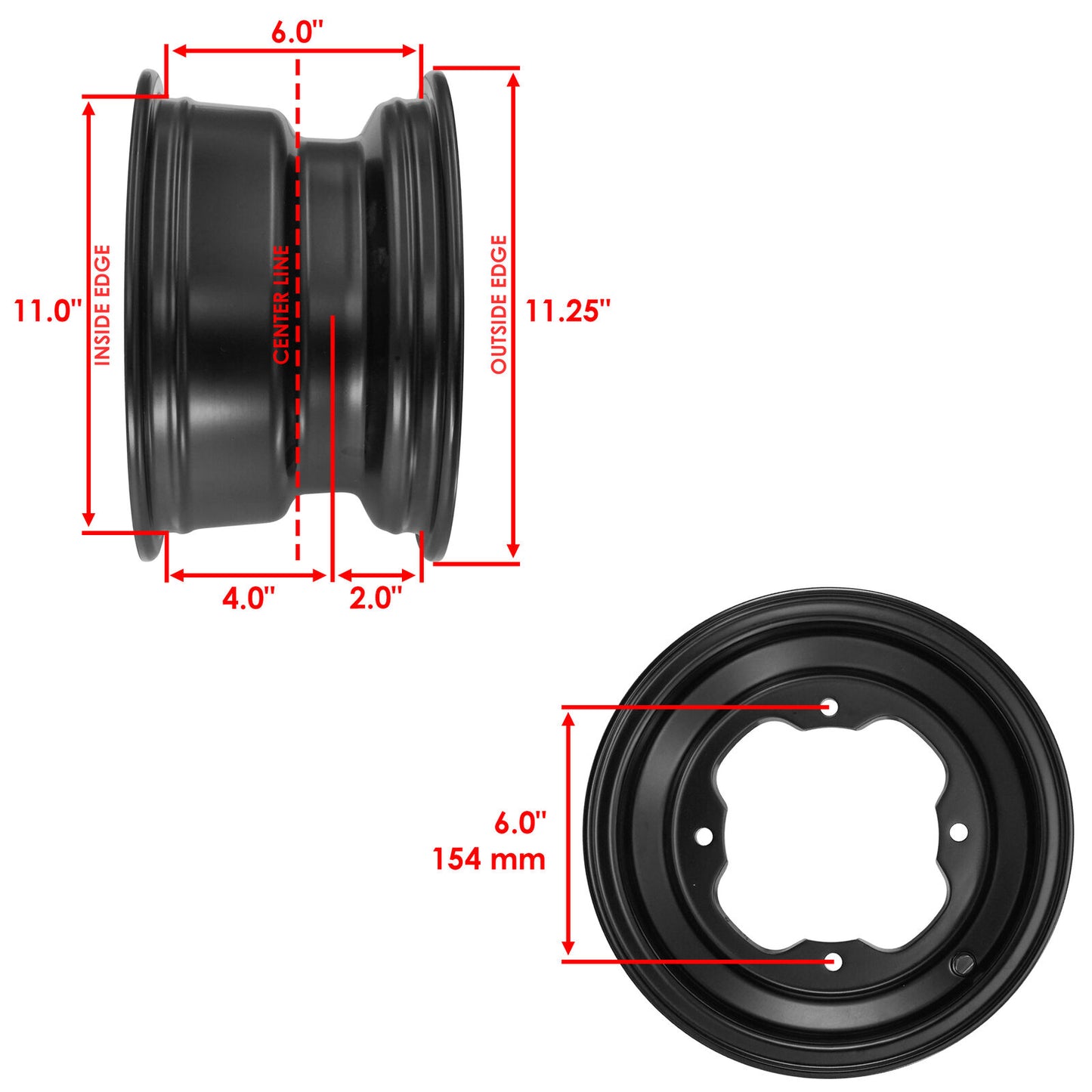 Caltric Front Wheel Rims For Yamaha Warrior 350 YFM350 1987-2004