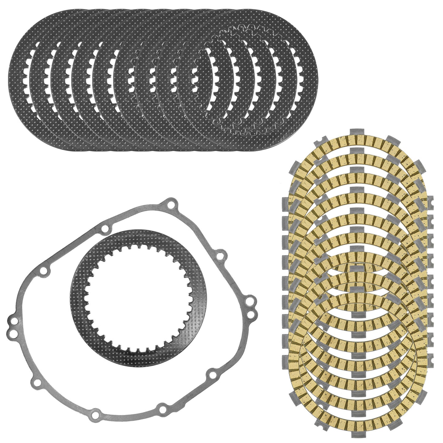 Clutch Friction Steel Plates Kit for Kawasaki Z750S Z750 ZR750 2005 2006 - 2010