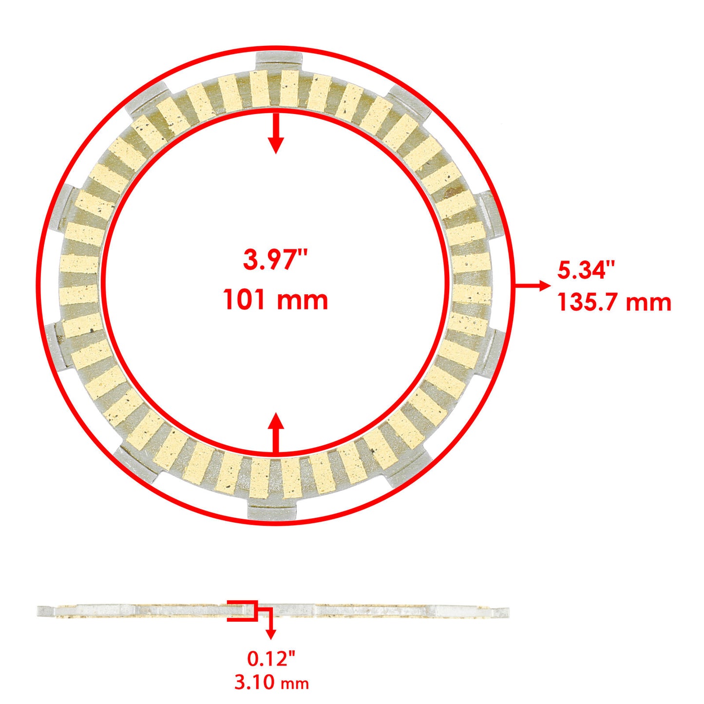 Clutch Friction Steel Plates Kit for Kawasaki Eliminator 125 BN125A 2001 - 2009