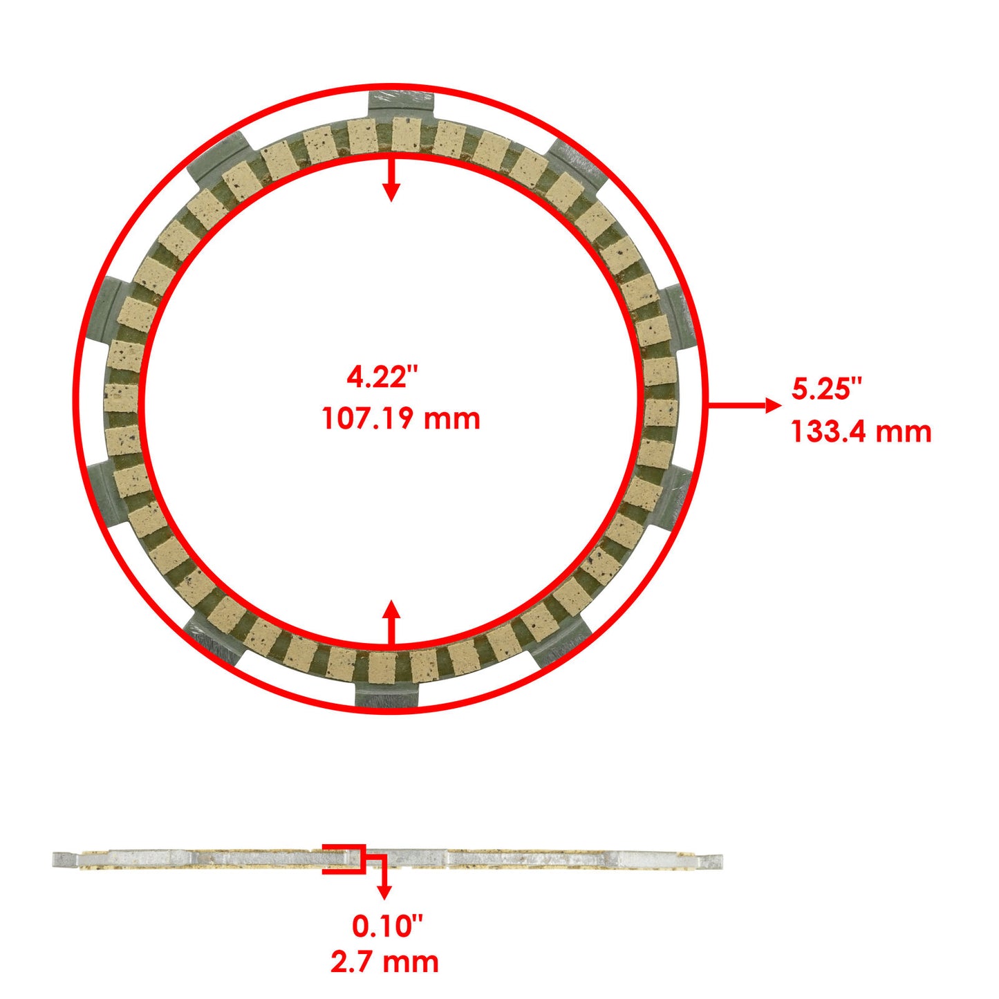 Caltric Clutch Friction Plates kit for Yamaha TTR225 TT-R225 1999 - 2004 /Qty 6