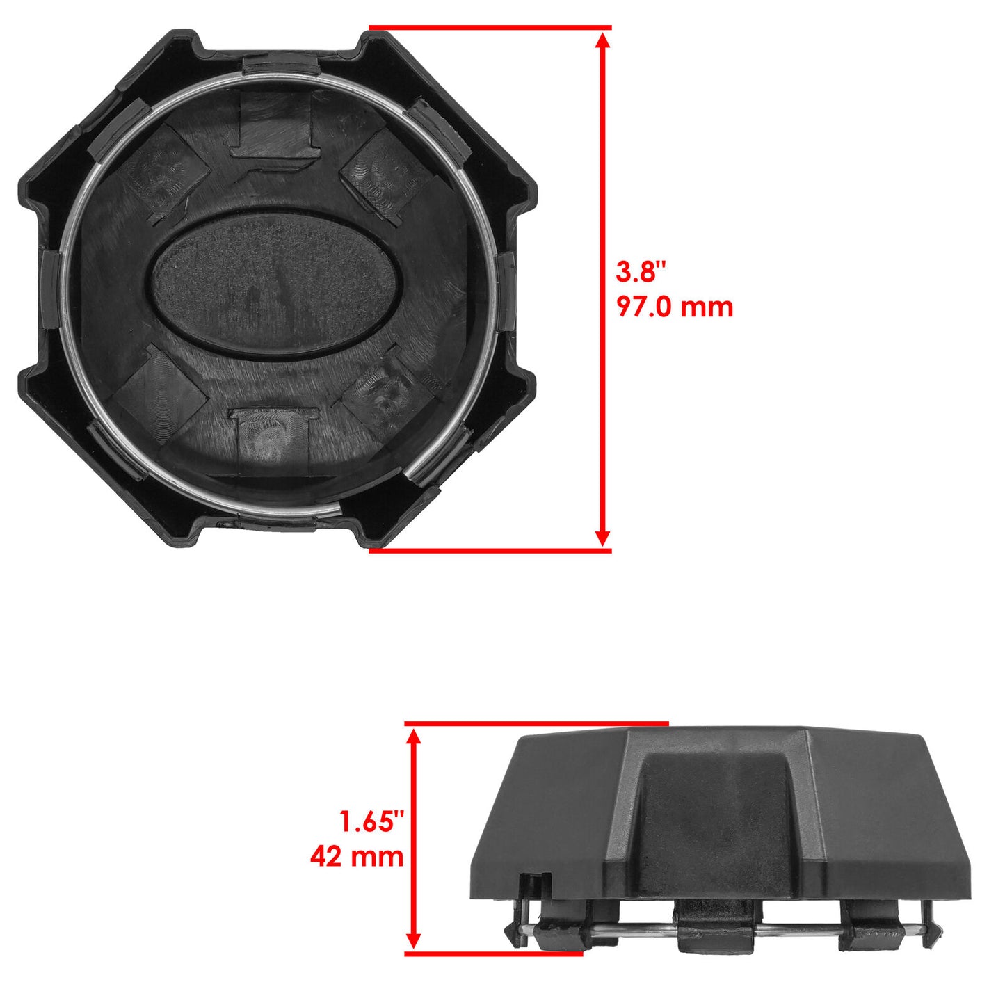 Caltric 1521954 1521954-458 1521954-067 Wheel Cap For Polaris Front & Rear