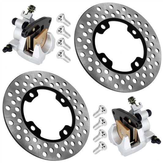 Front Brake Disc w/Left Right Caliper for Yamaha Kodiak 400 YFM400 2x4 4x4 03-06