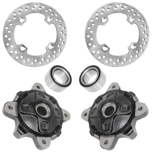 Front Left Right Wheel Hub Disc Rotor Bearing for Polaris RZR XP 900 2011-2013