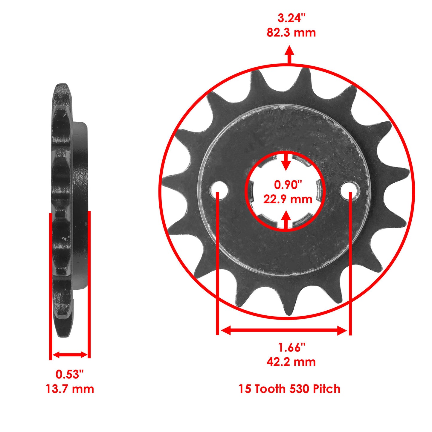 Caltric Front Drive Chain Sprocket for Honda VF500C V30 Magna 1984-1985 Teeth 15