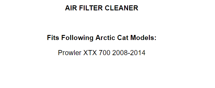 Air Filter For Arctic Cat Prowler XTX 700 / HDX 700 2009-2011 2012-2014 0470-558