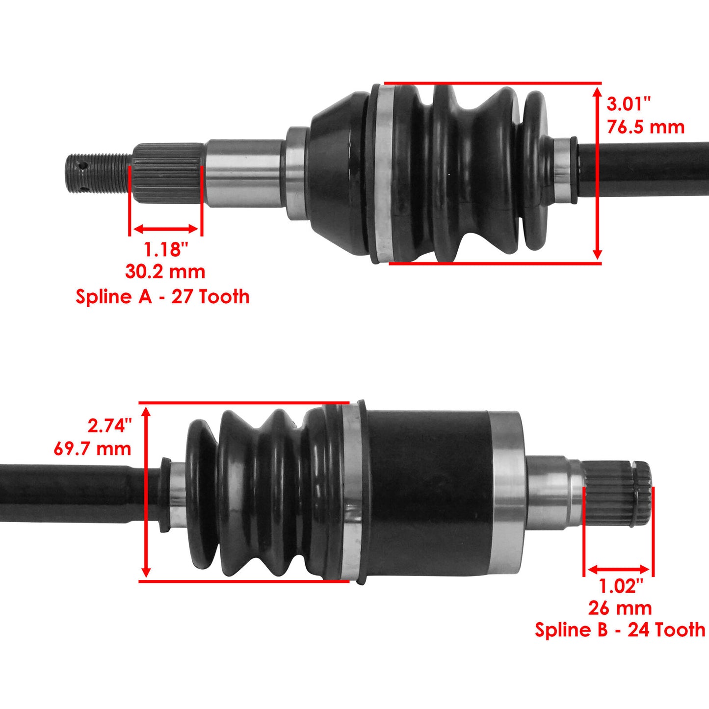 Rear Left CV Joint Axle Shaft for Can-Am Outlander 450 2017-2023 Except XMR , T3