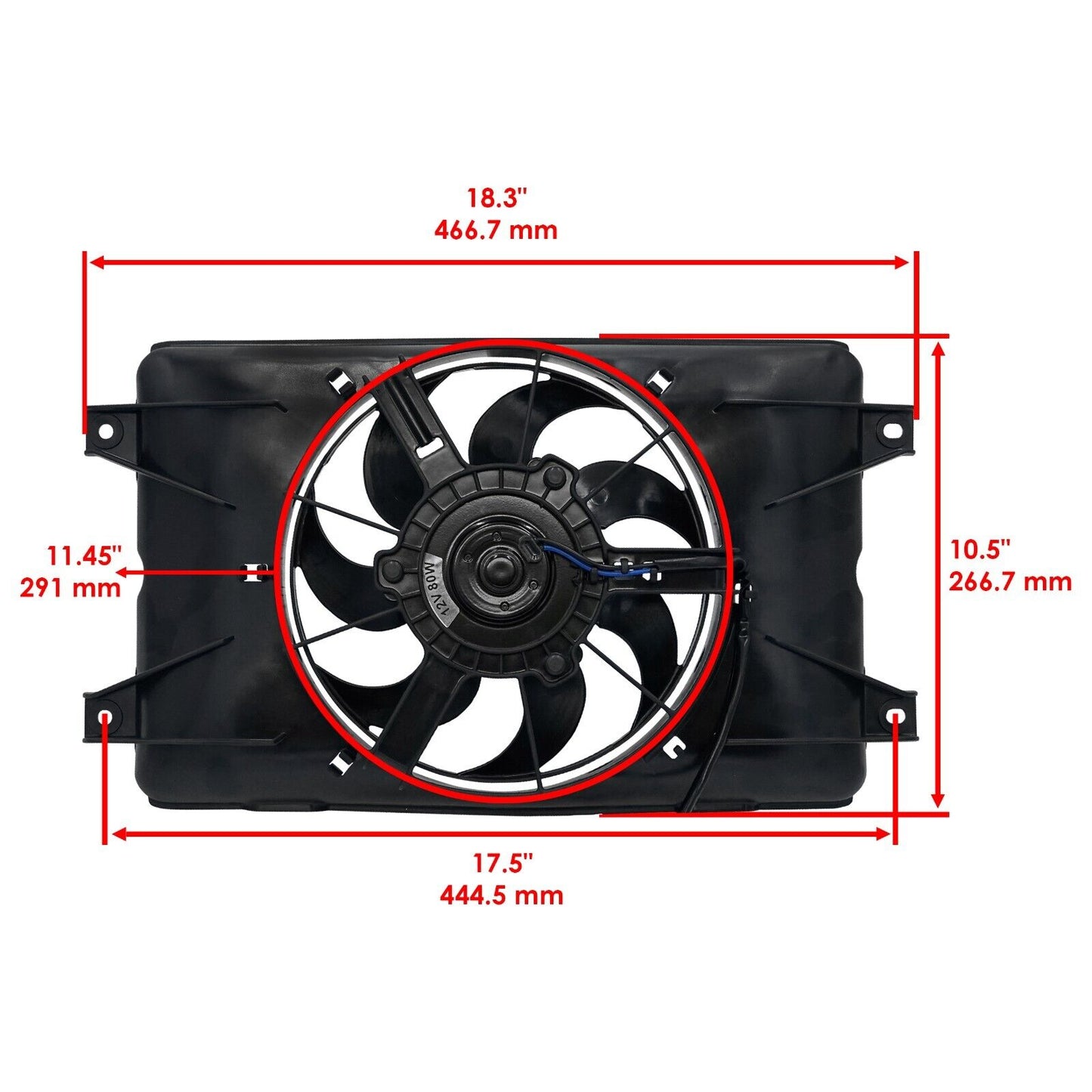 Radiator Cooling Fan Blower Assembly for Yamaha Viking VI 700 YXC700 4X4 2015-24