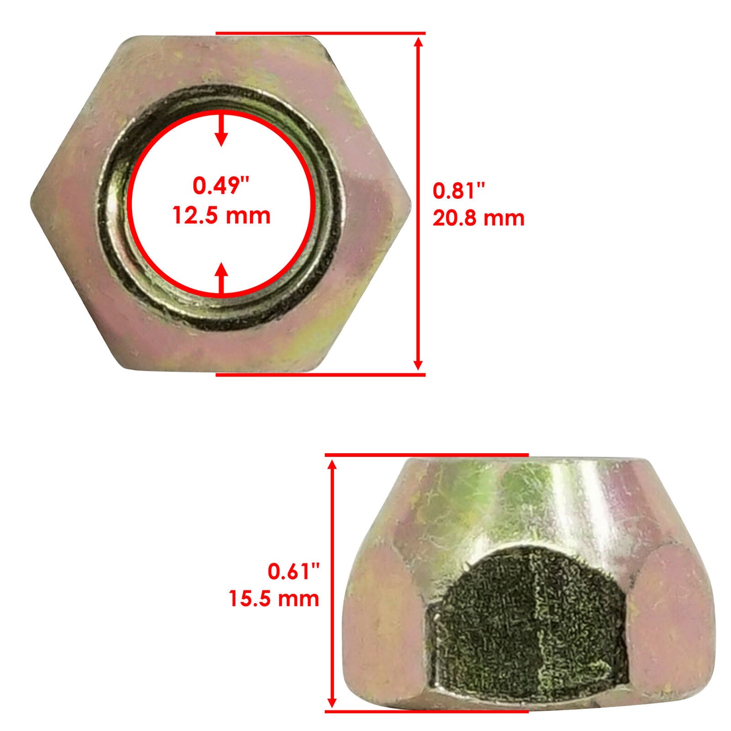 Caltric 242-50 Wheel Hub Lug Nuts For Toro Exmark Lawn-Boy