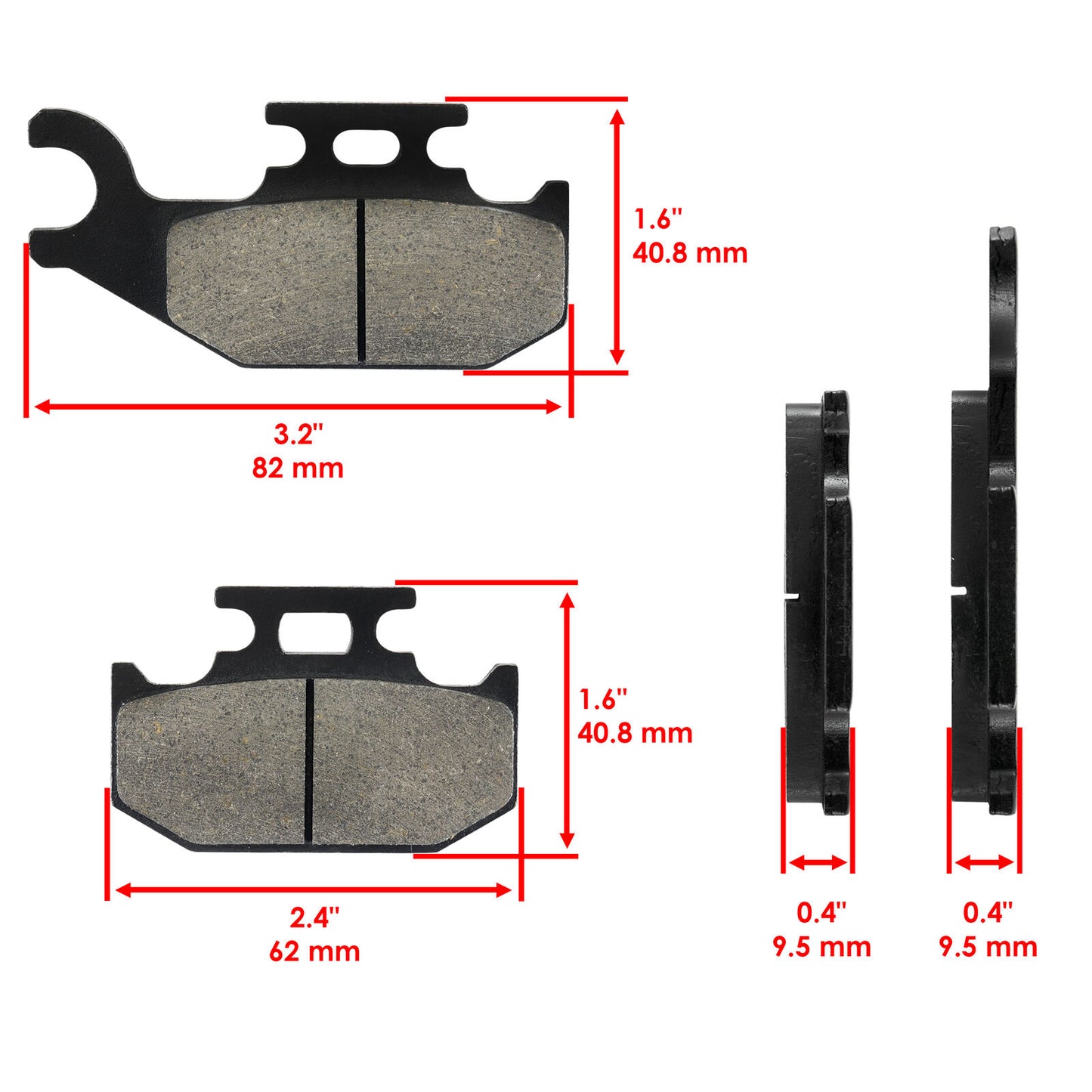 Brake Pads for CanAm Outlander 400 / Max 400 4X4 2005-2015 Front Rear Brakes